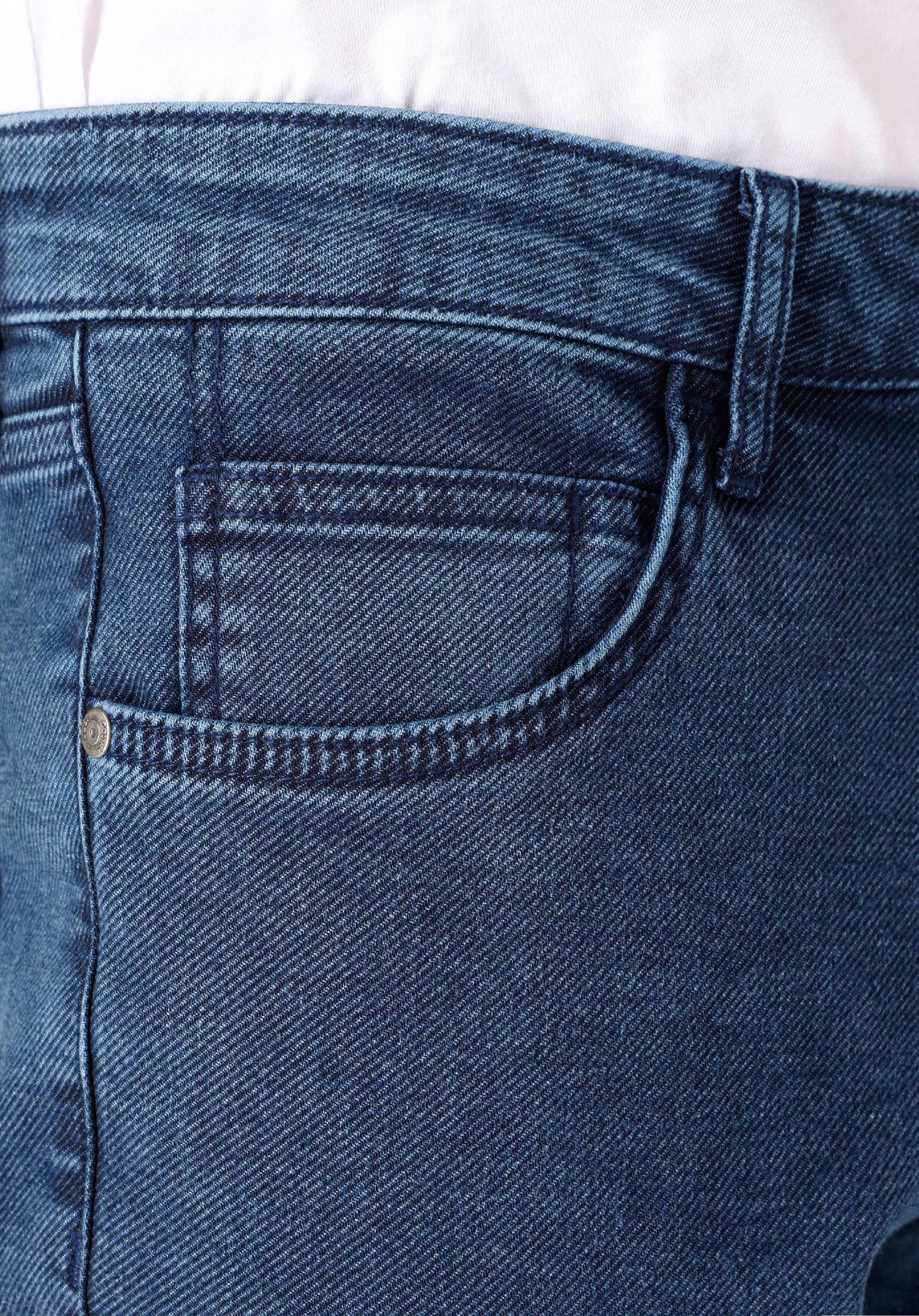 Afficher les détails de Pantalon Bleu Coupe Droite Taille Moyenne Ajustement Régulier Pour Homme Cl1066329