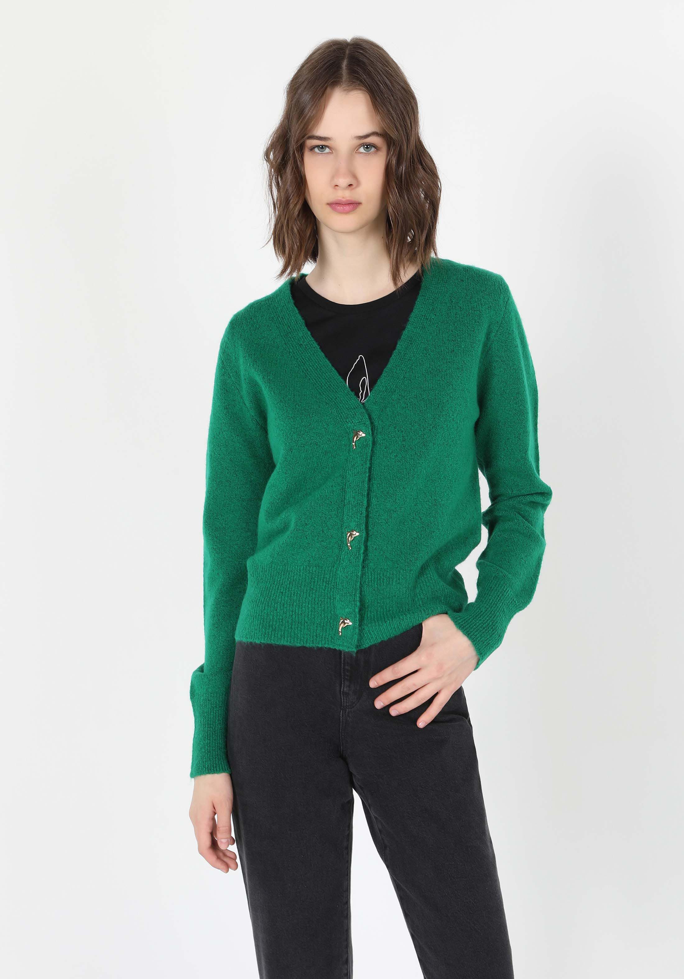 Afficher les détails de Vert Femmes Cardigan