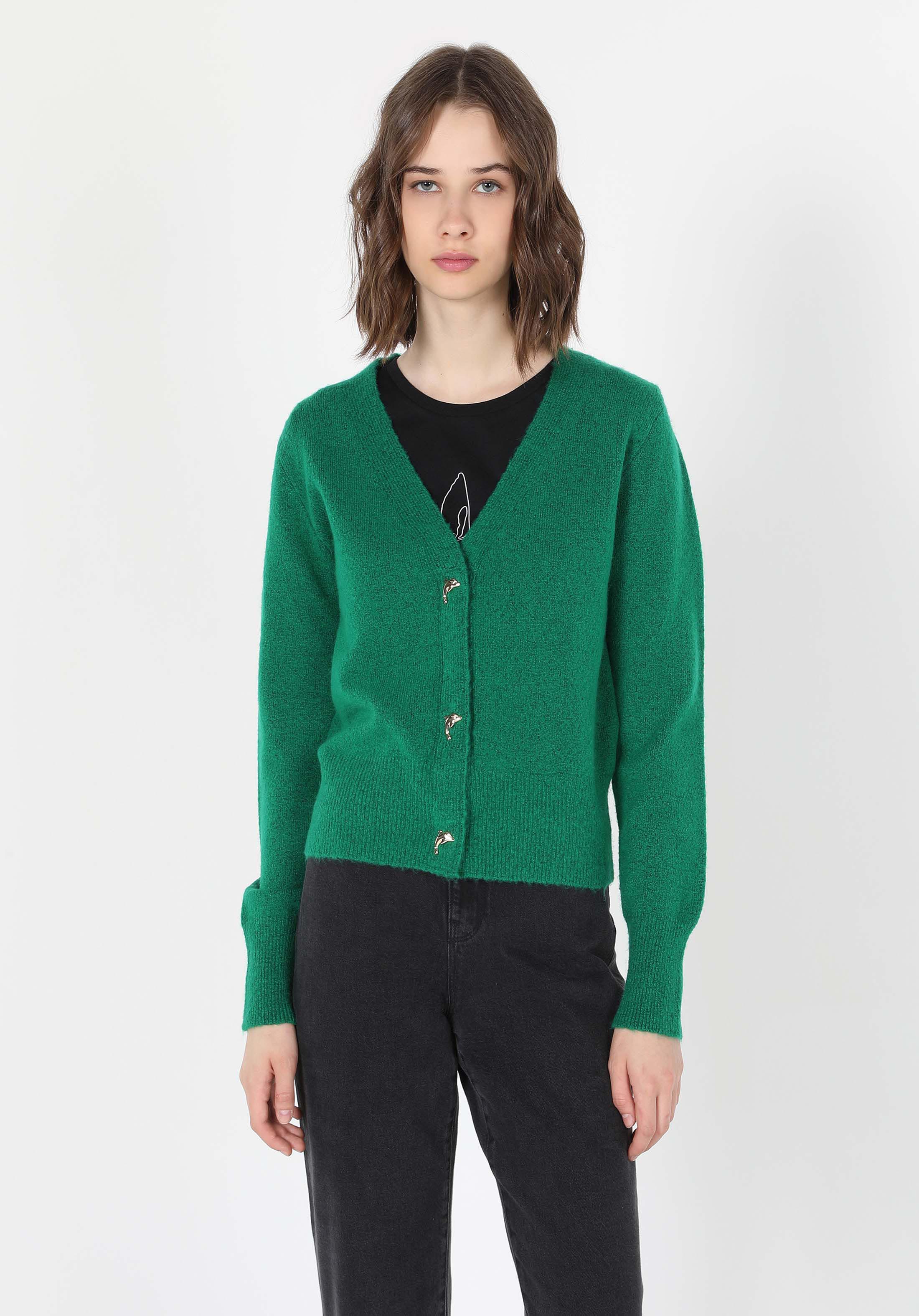 Afficher les détails de Vert Femmes Cardigan
