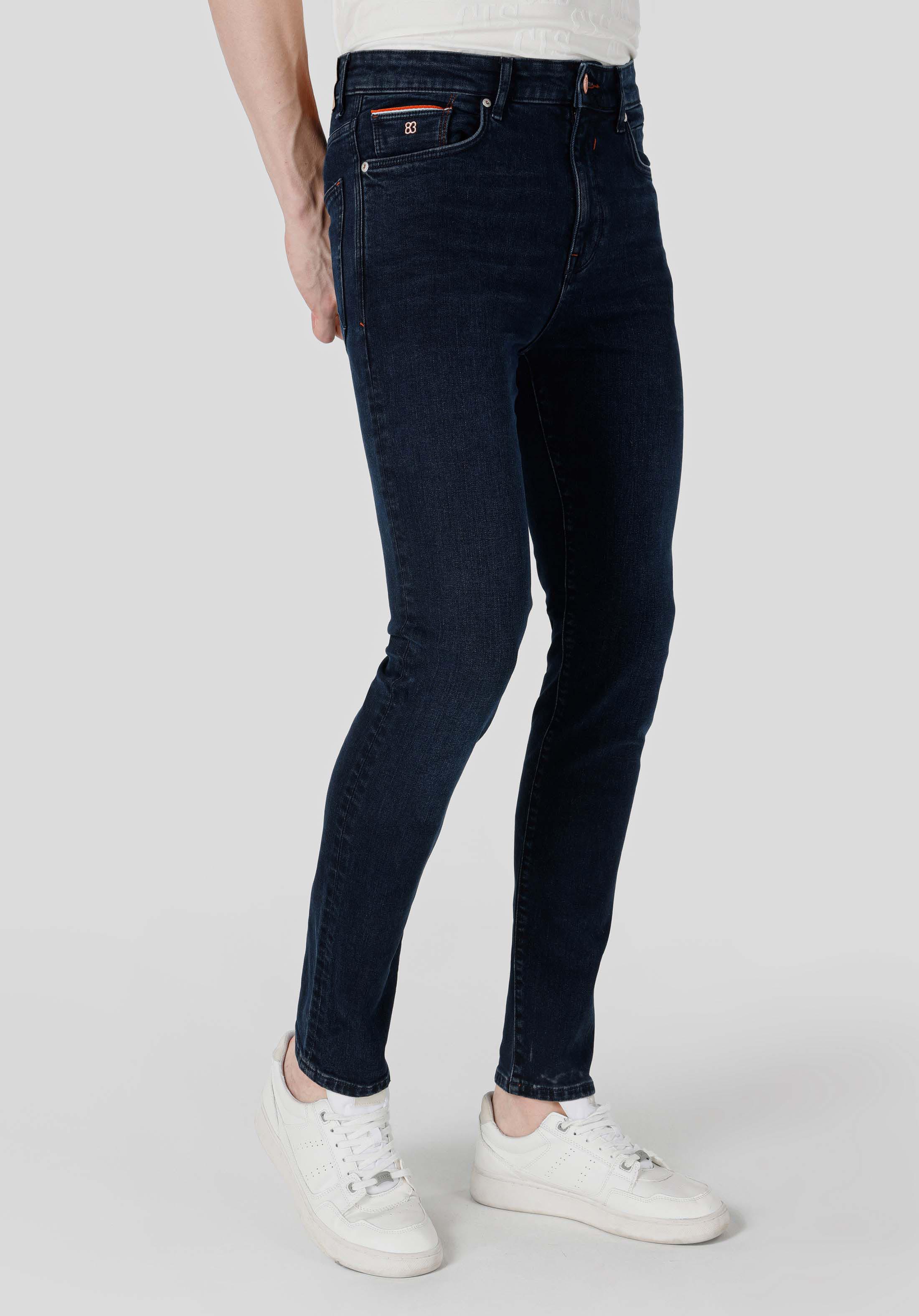 Afficher les détails de 035 Pantalon En Jean Ryan Bleu Foncé Coupe Skinny Pour Homme Cl1065217