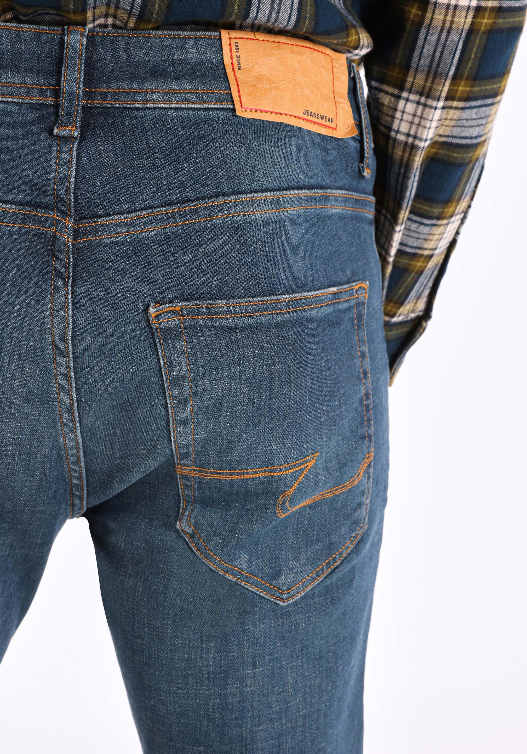 Afficher les détails de 044 Pantalon En Jean Bleu Coupe Droite Pour Homme Cl1065272