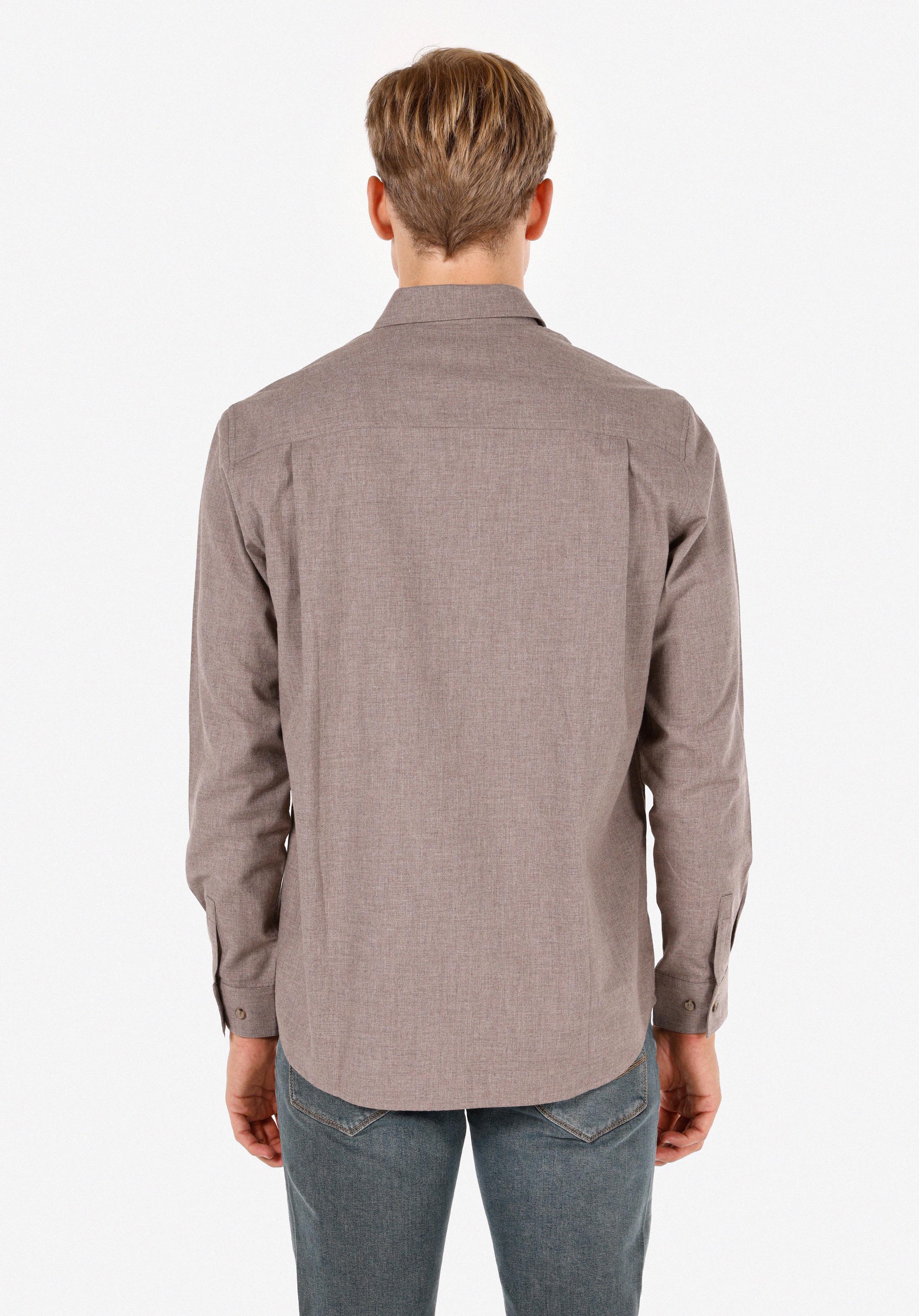 Afficher les détails de Marron Homme Chemise À Manches Longues