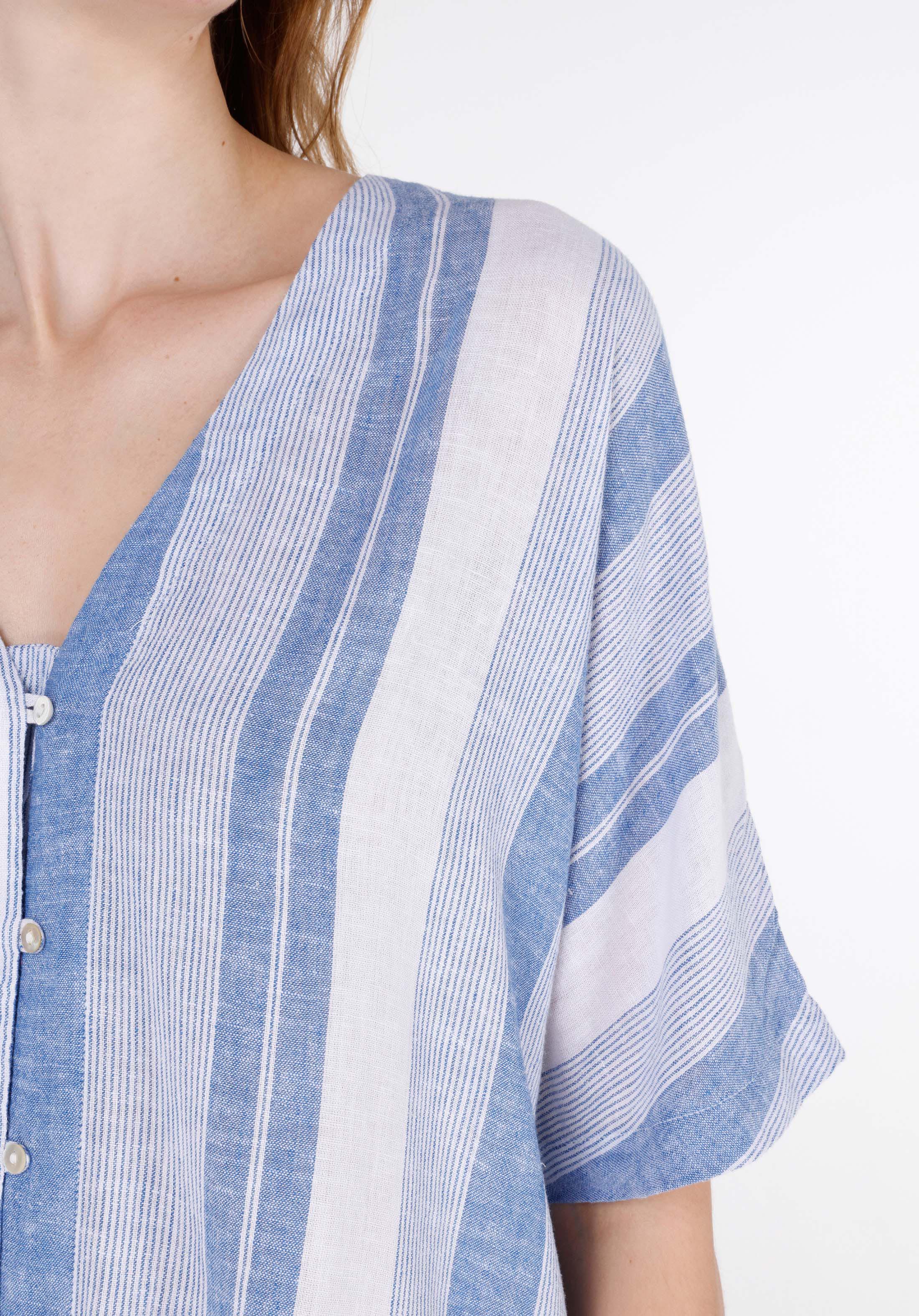 Afficher les détails de Bleu Femmes Chemise À Manches Courtes