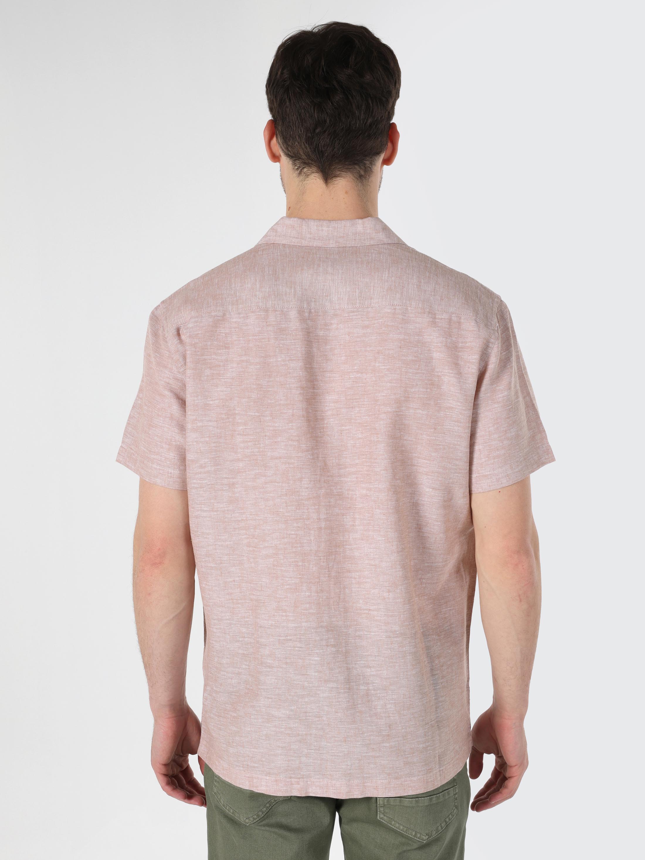 Afficher les détails de Beige Homme Chemise À Manches Courtes