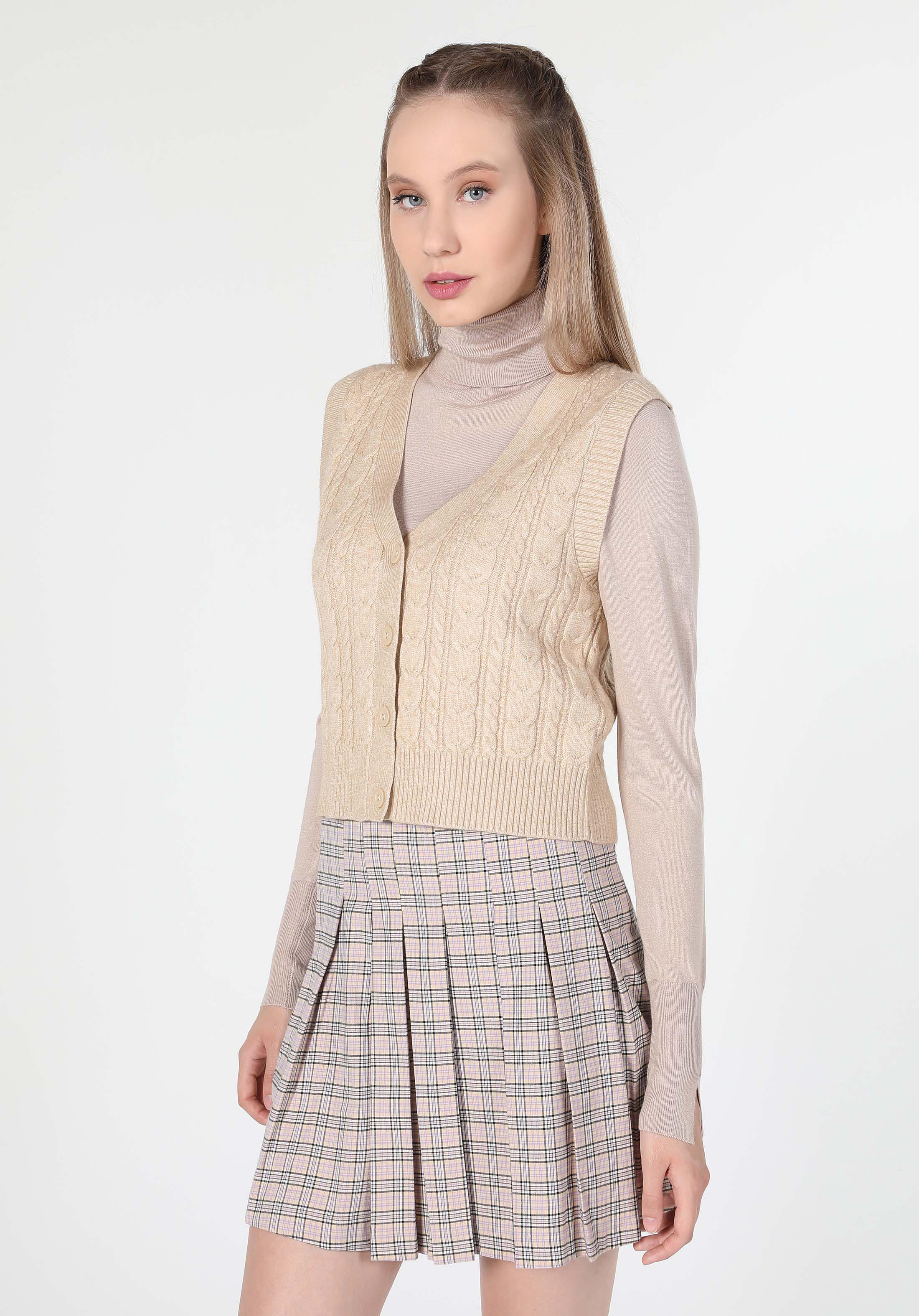 Afficher les détails de Beige Femmes Cardigan
