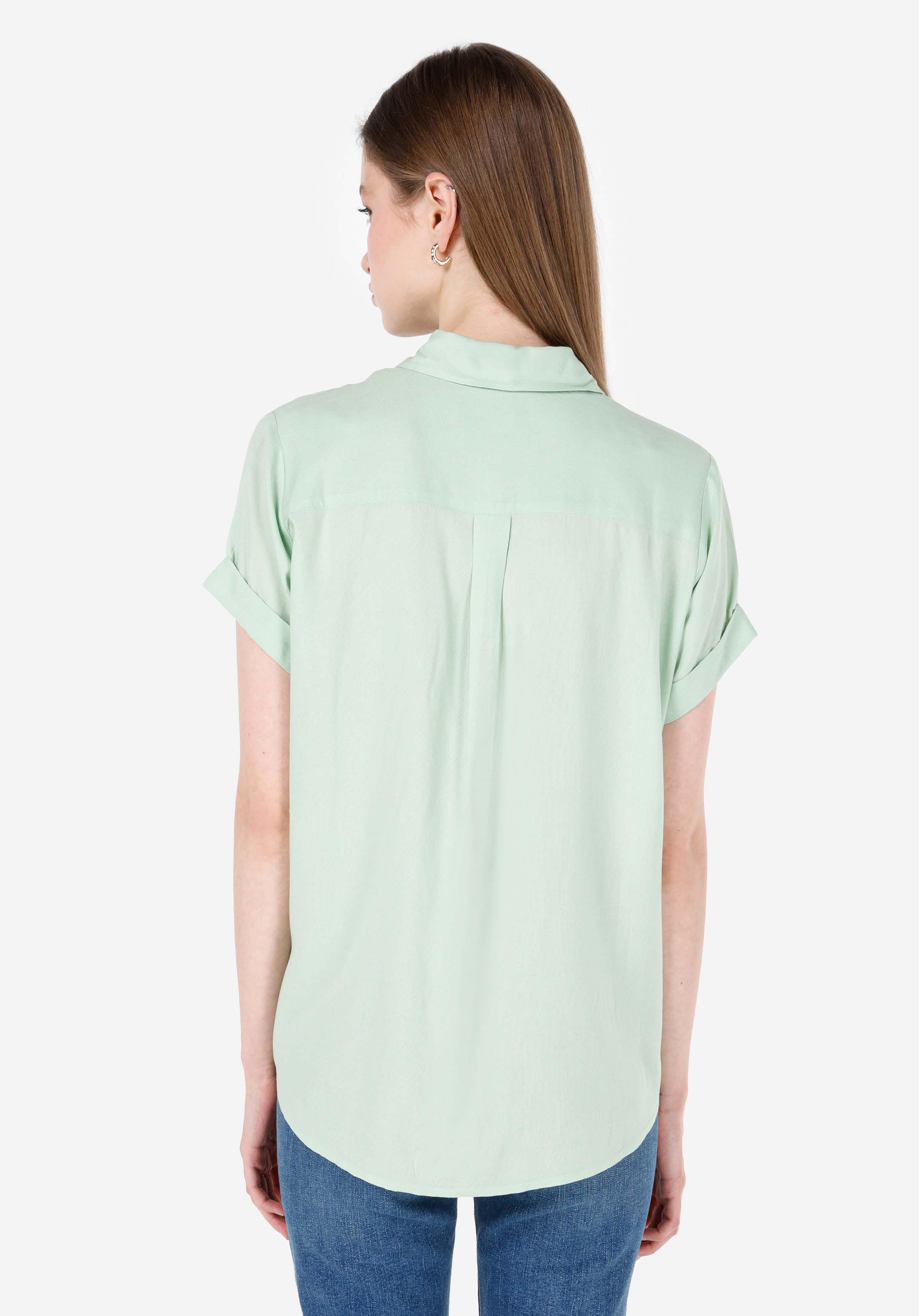 Afficher les détails de Vert Femmes Chemise À Manches Courtes