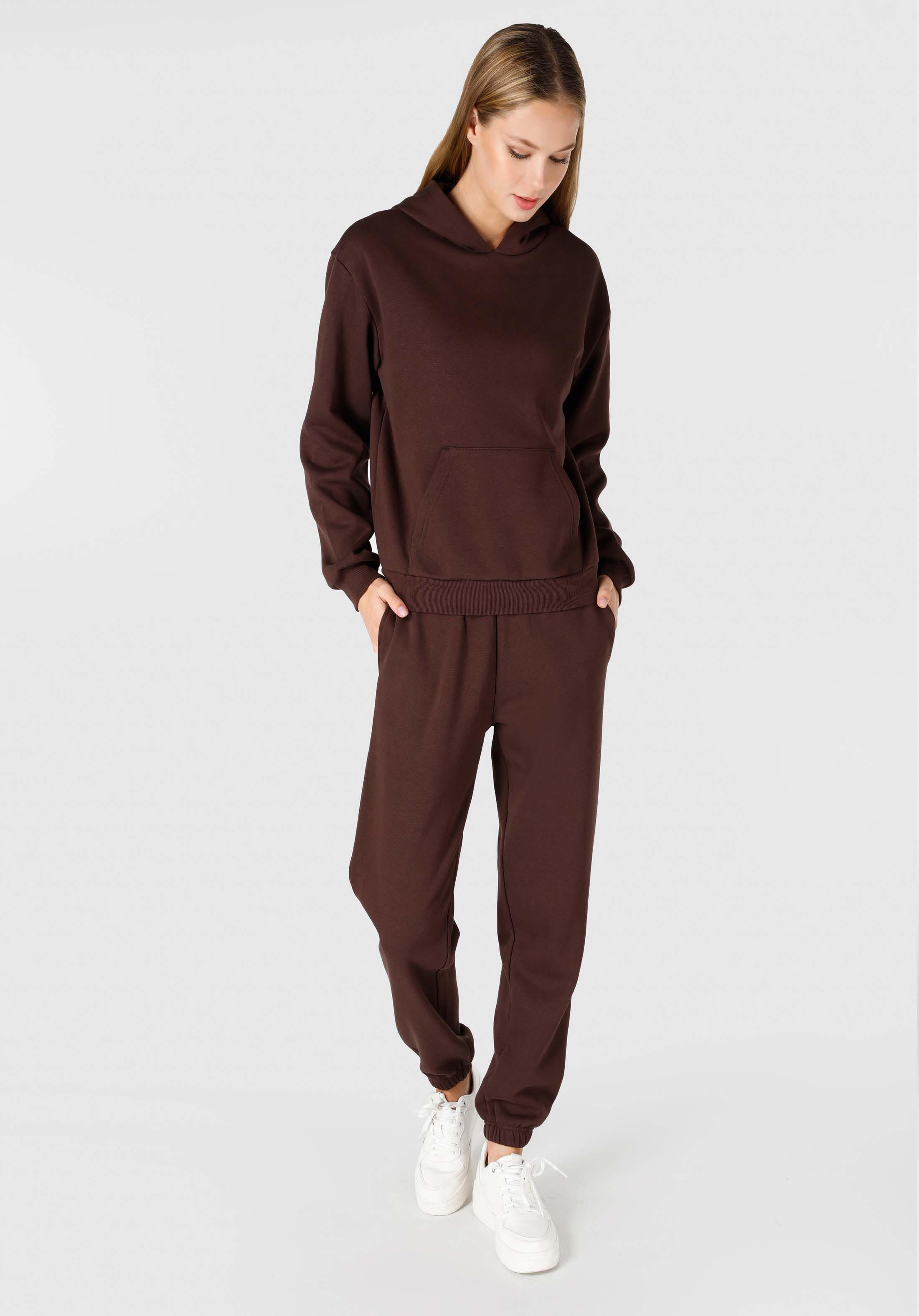 Afficher les détails de Marron Femmes Pantalon De Survêtement