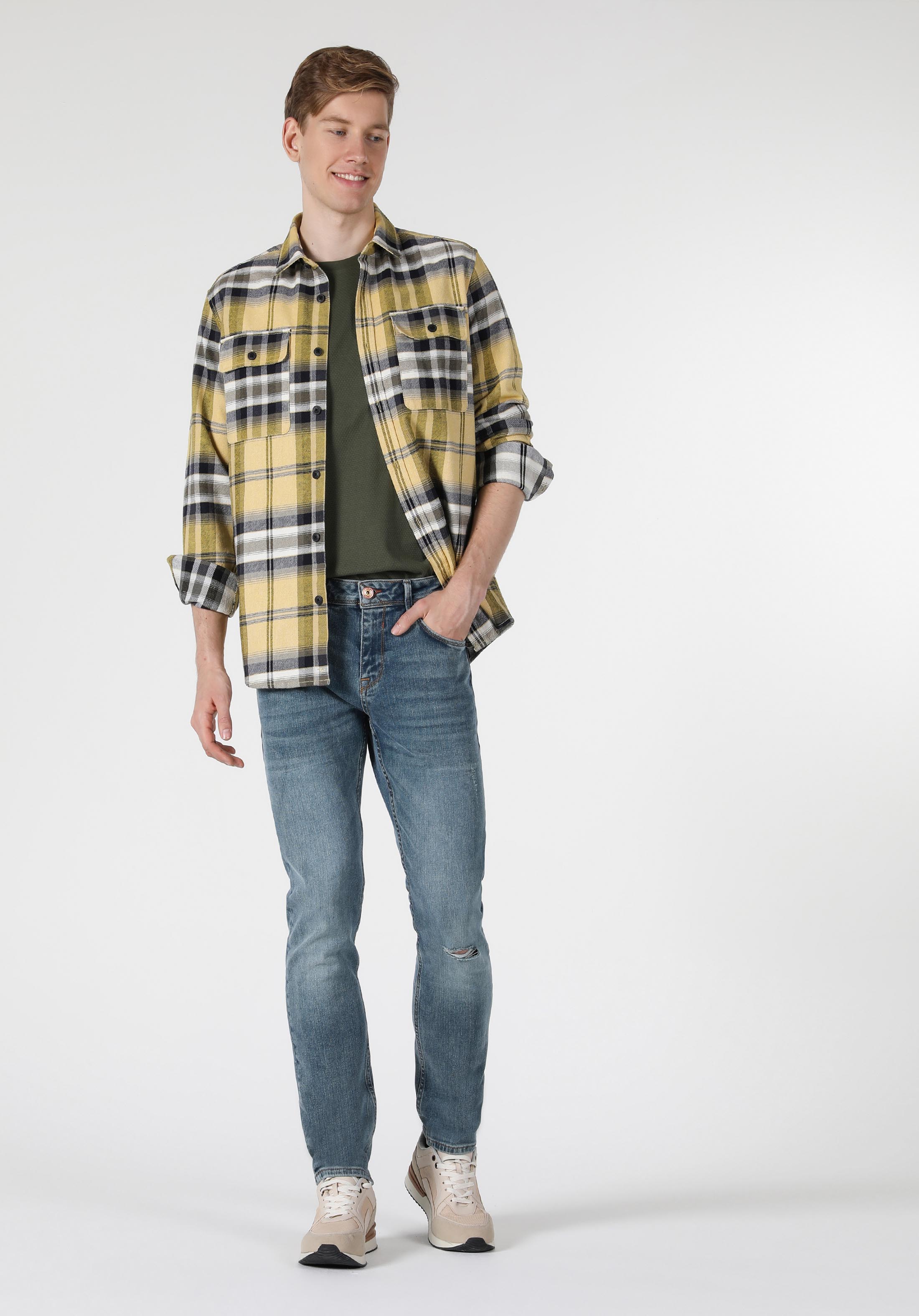 COLIN'S 044 Karl Pantalon Bleu Slim Leg En Straight Fit Homme