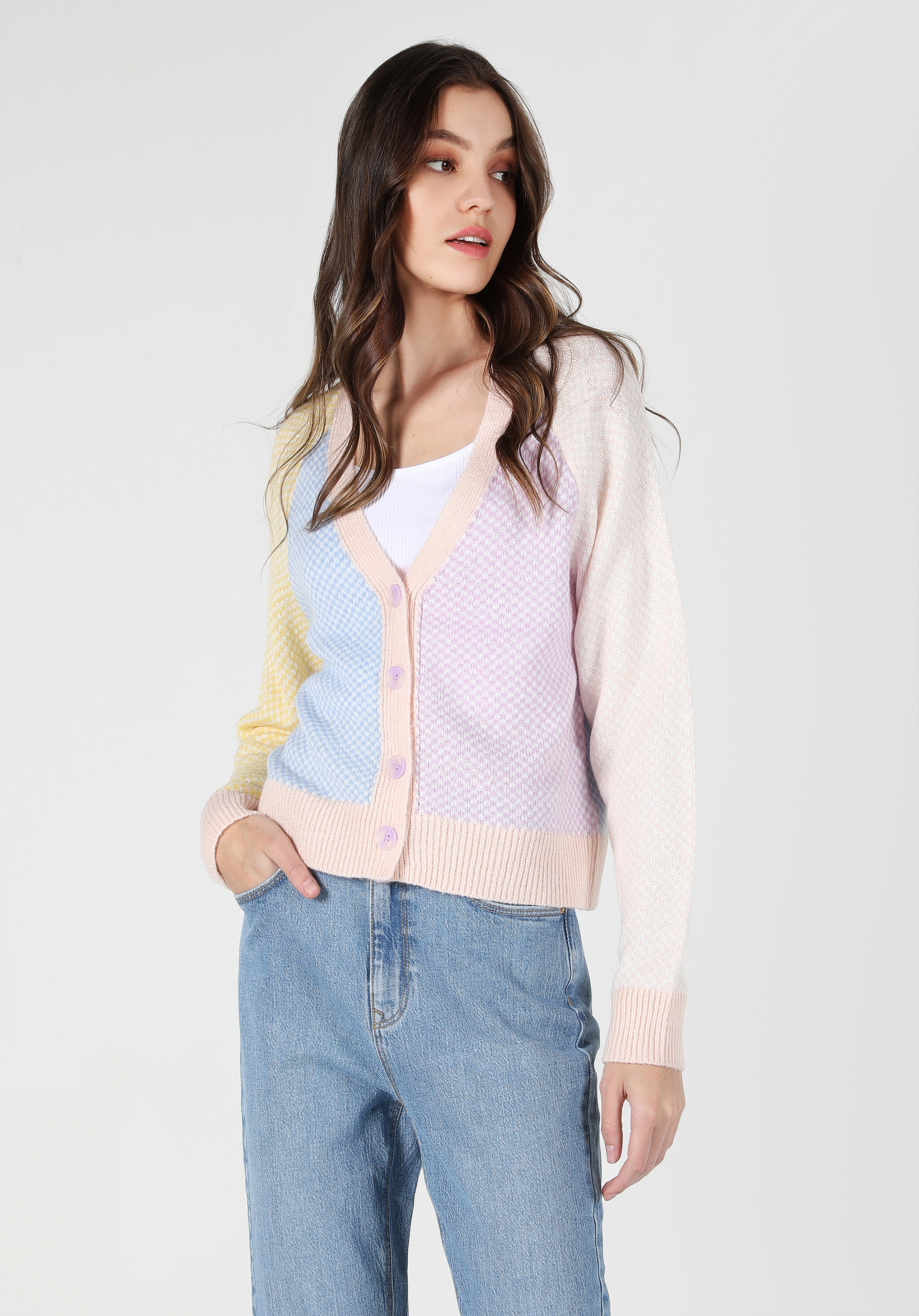 Afficher les détails de Multicolou Femmes Cardigan