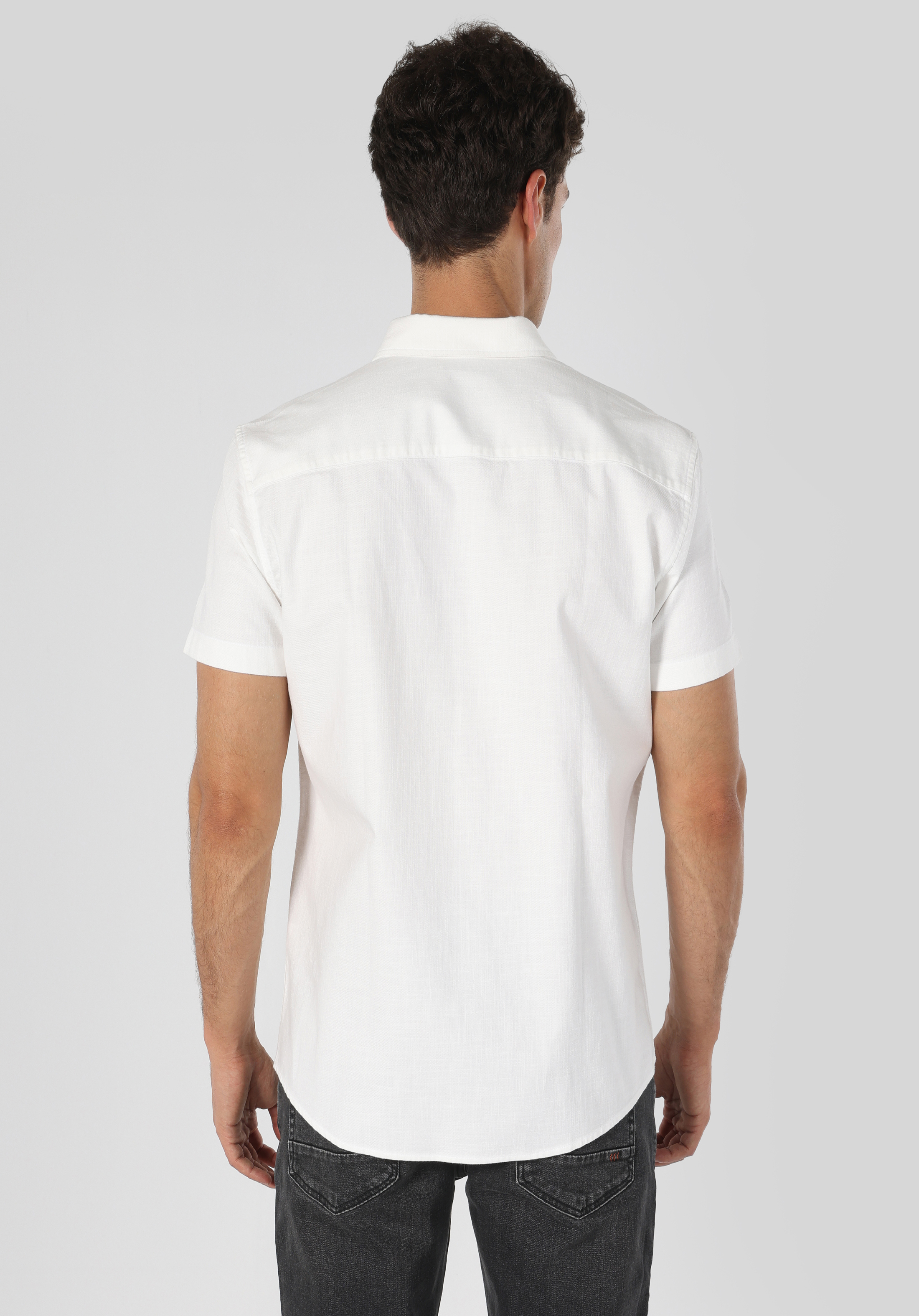 Afficher les détails de Blanc Homme Chemise À Manches Courtes