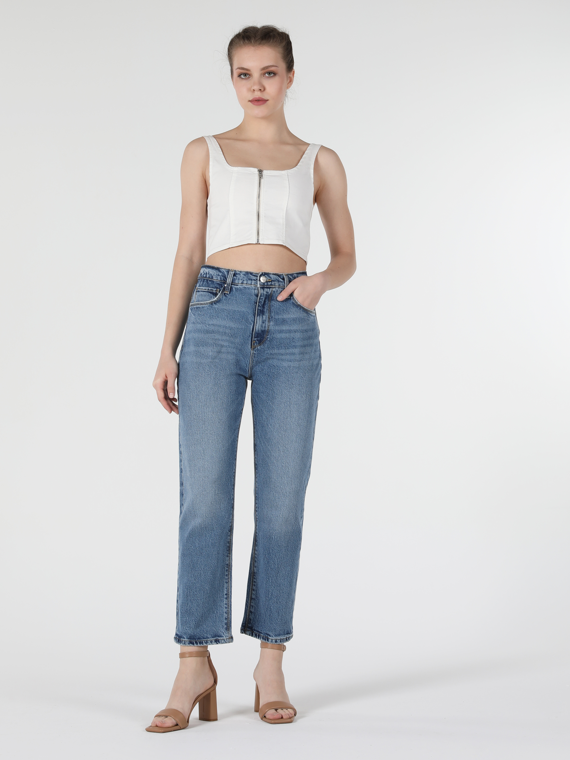 Afficher les détails de Bleu Clair Femmes Pantalons