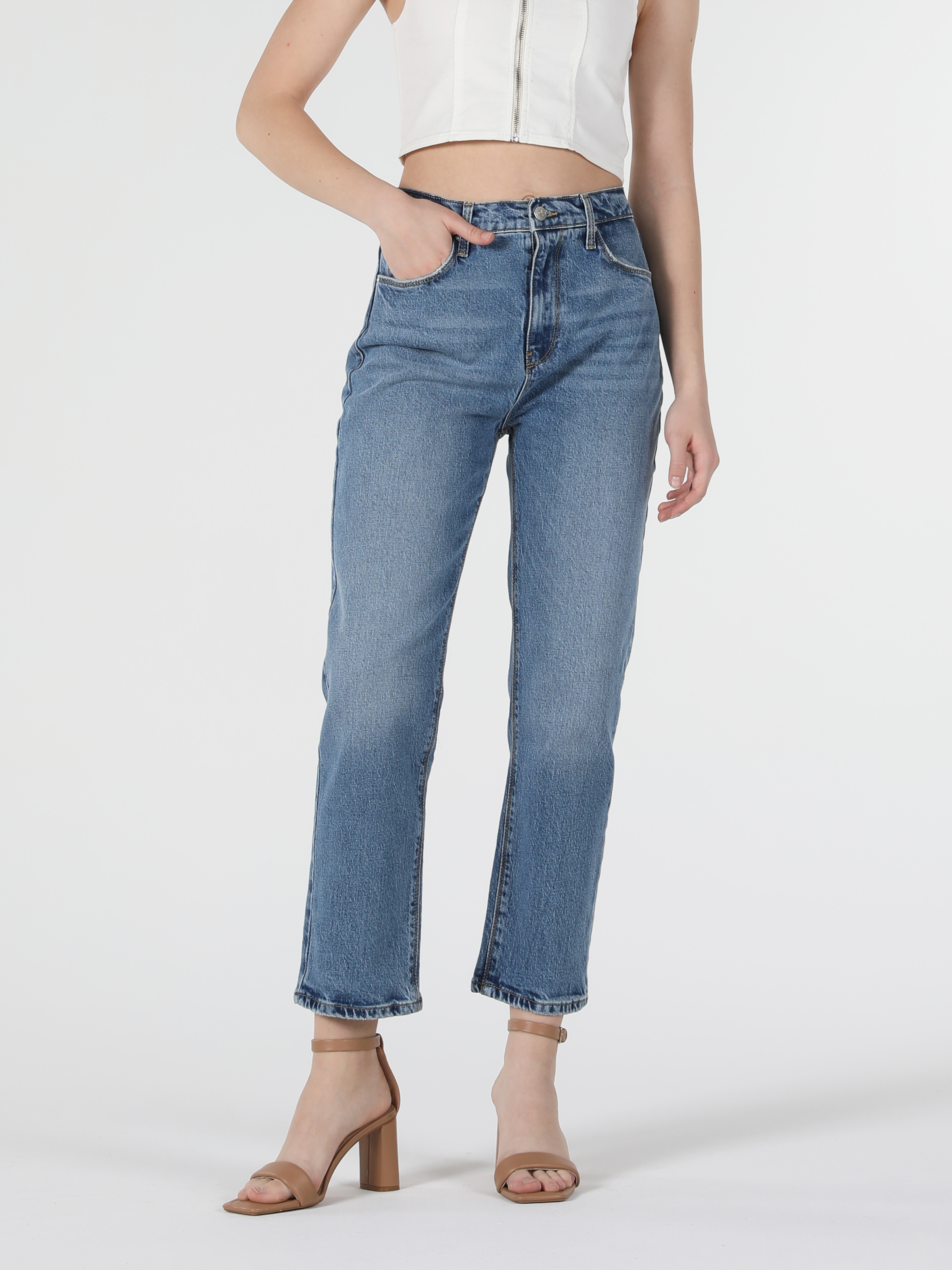 Afficher les détails de Bleu Clair Femmes Pantalons
