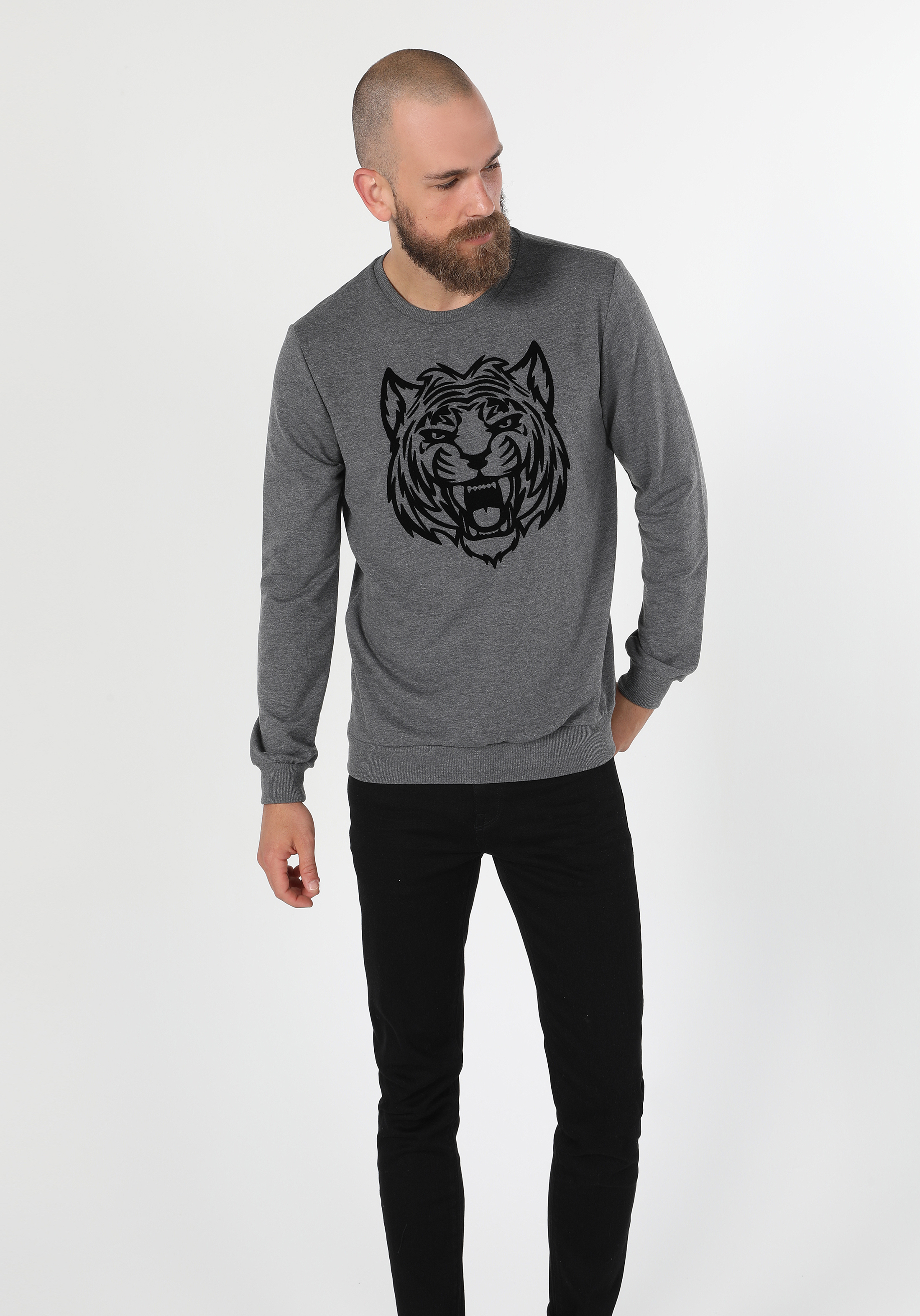 Afficher les détails de Sweatshirt Anthracıte Regular Fit Pour Homme Cl1060121