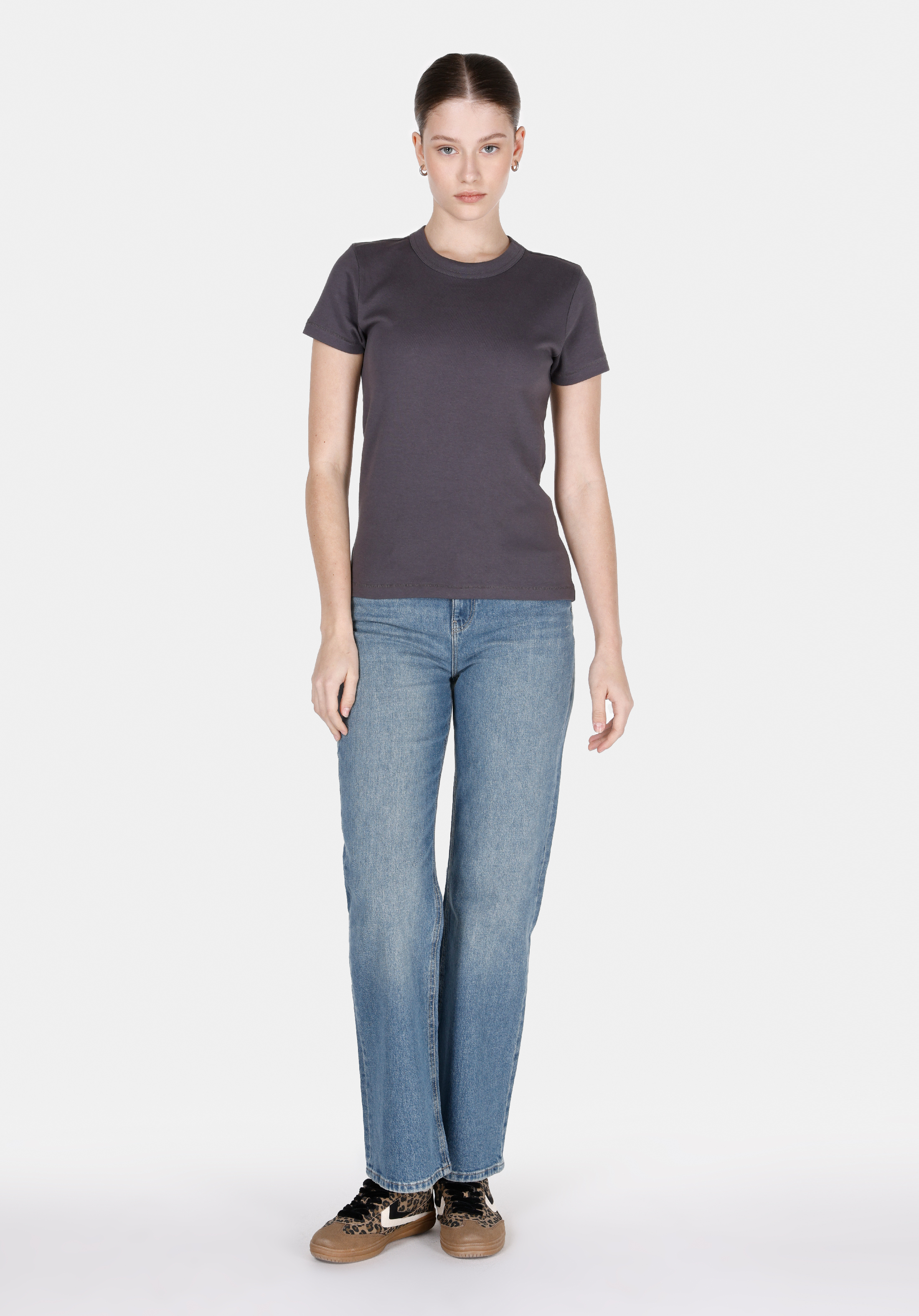 Afficher les détails de Anthracite Femmes T-shirt À Manches Courtes