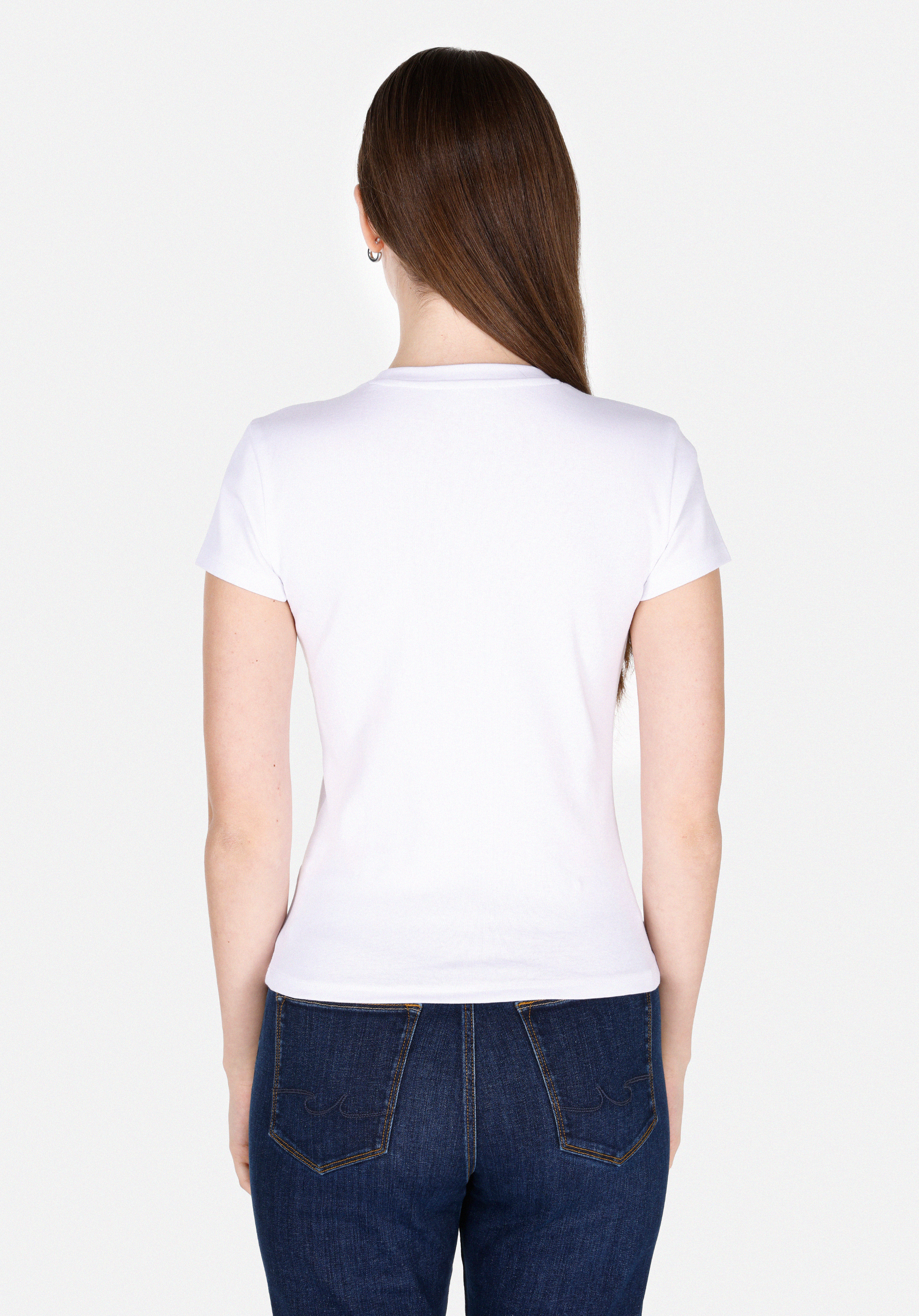 Afficher les détails de Blanc Femmes T-shirt À Manches Courtes