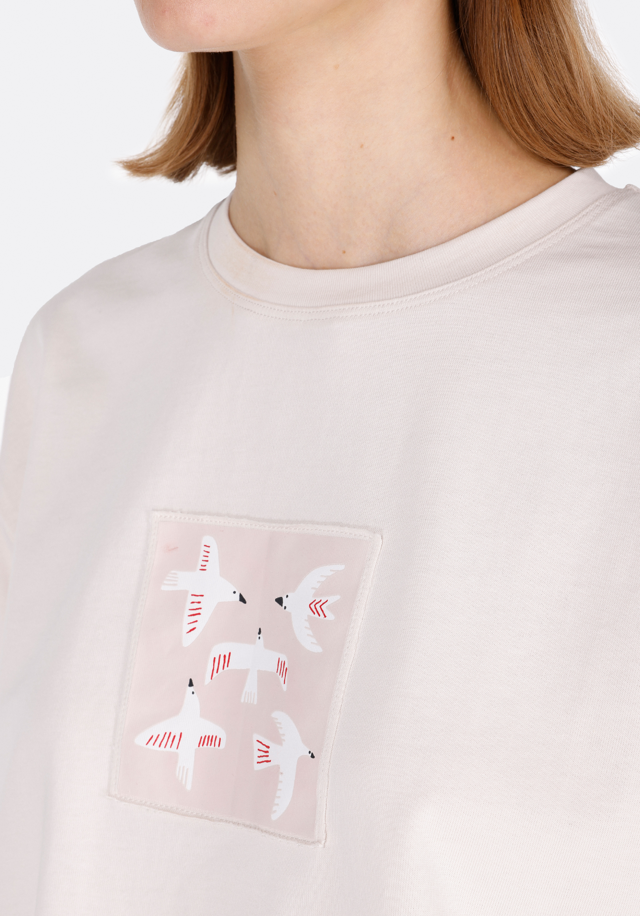 Afficher les détails de Beige Femmes T-shirt À Manches Courtes