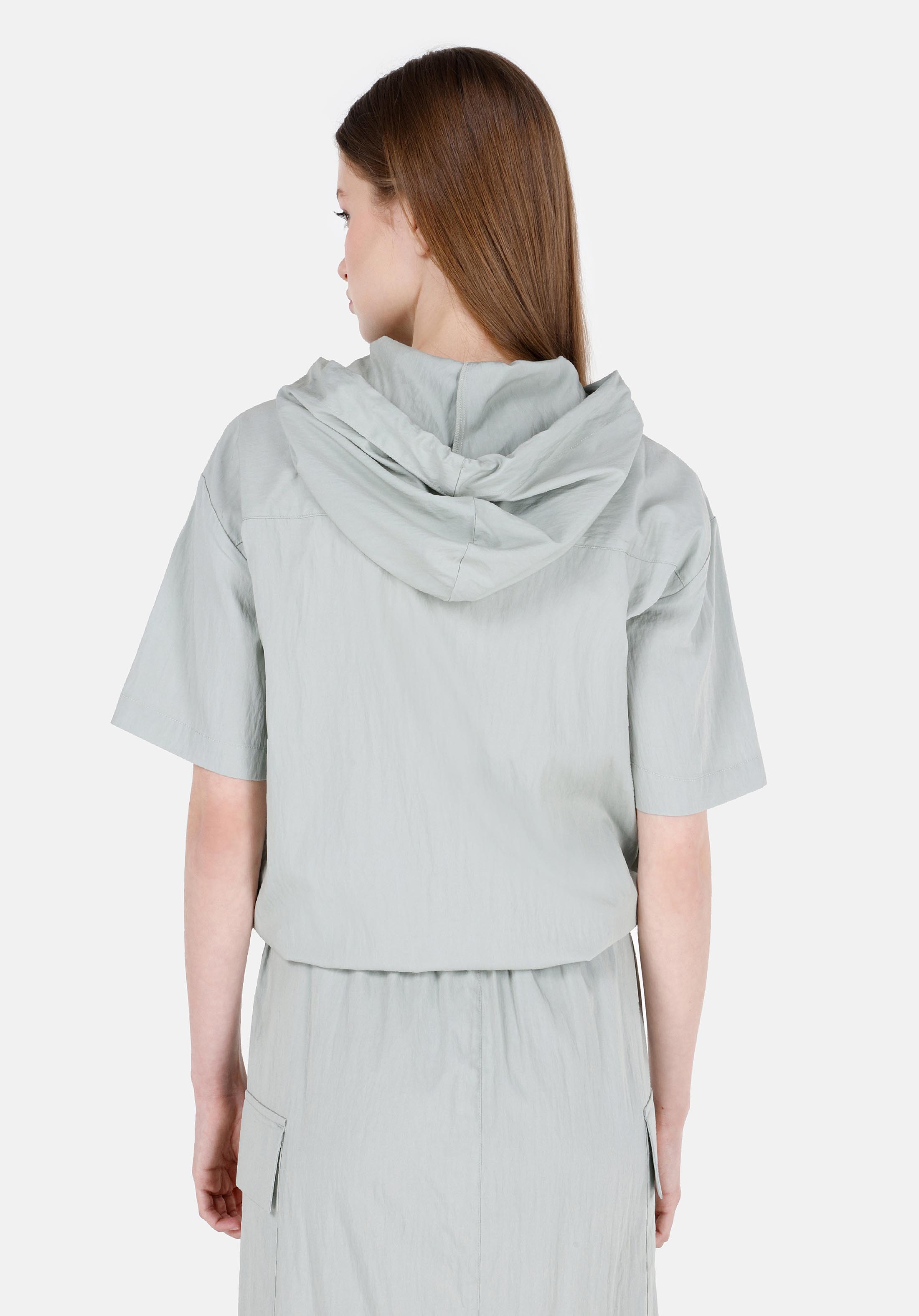 Afficher les détails de Vert Femmes Chemise À Manches Courtes