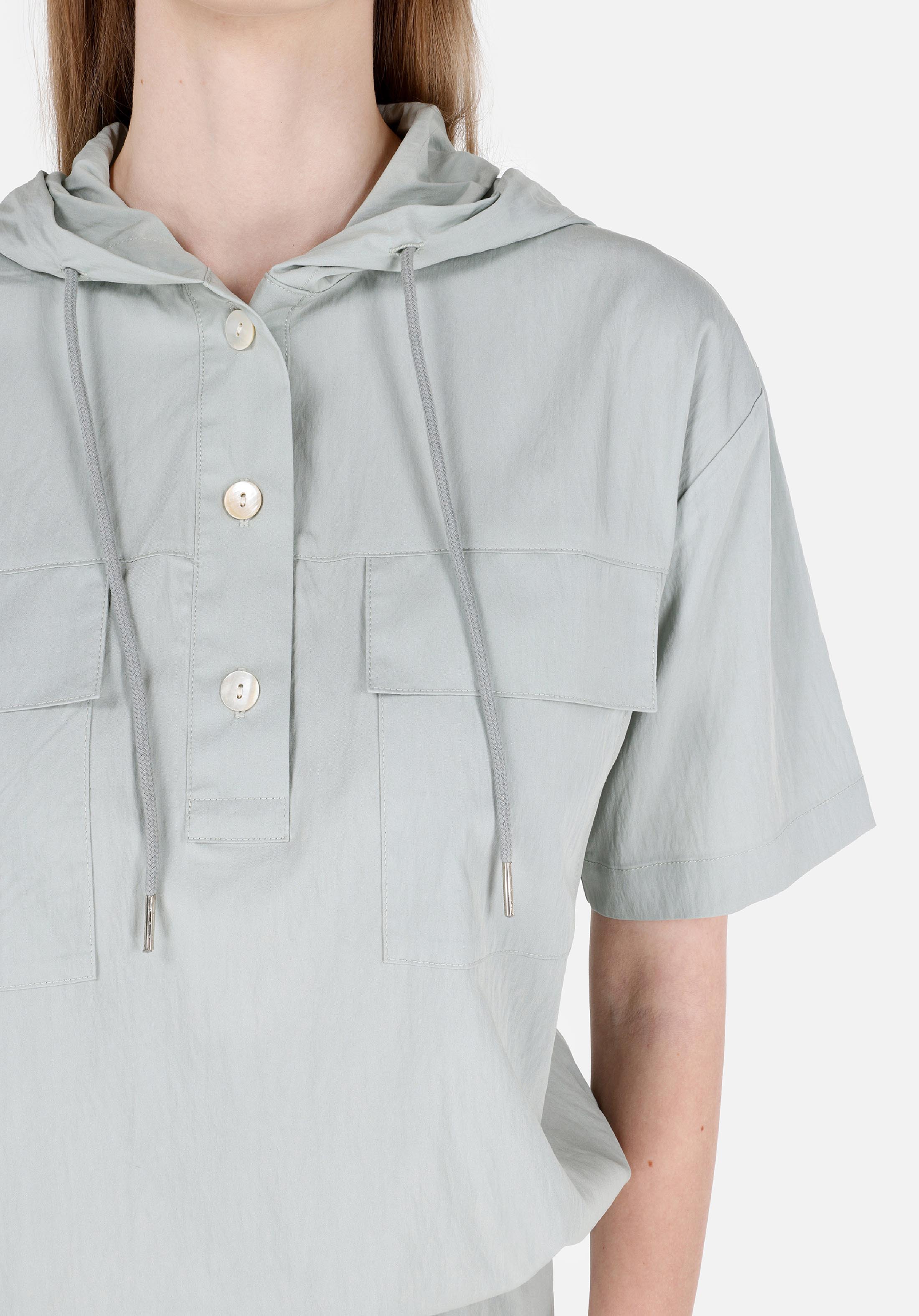 Afficher les détails de Vert Femmes Chemise À Manches Courtes