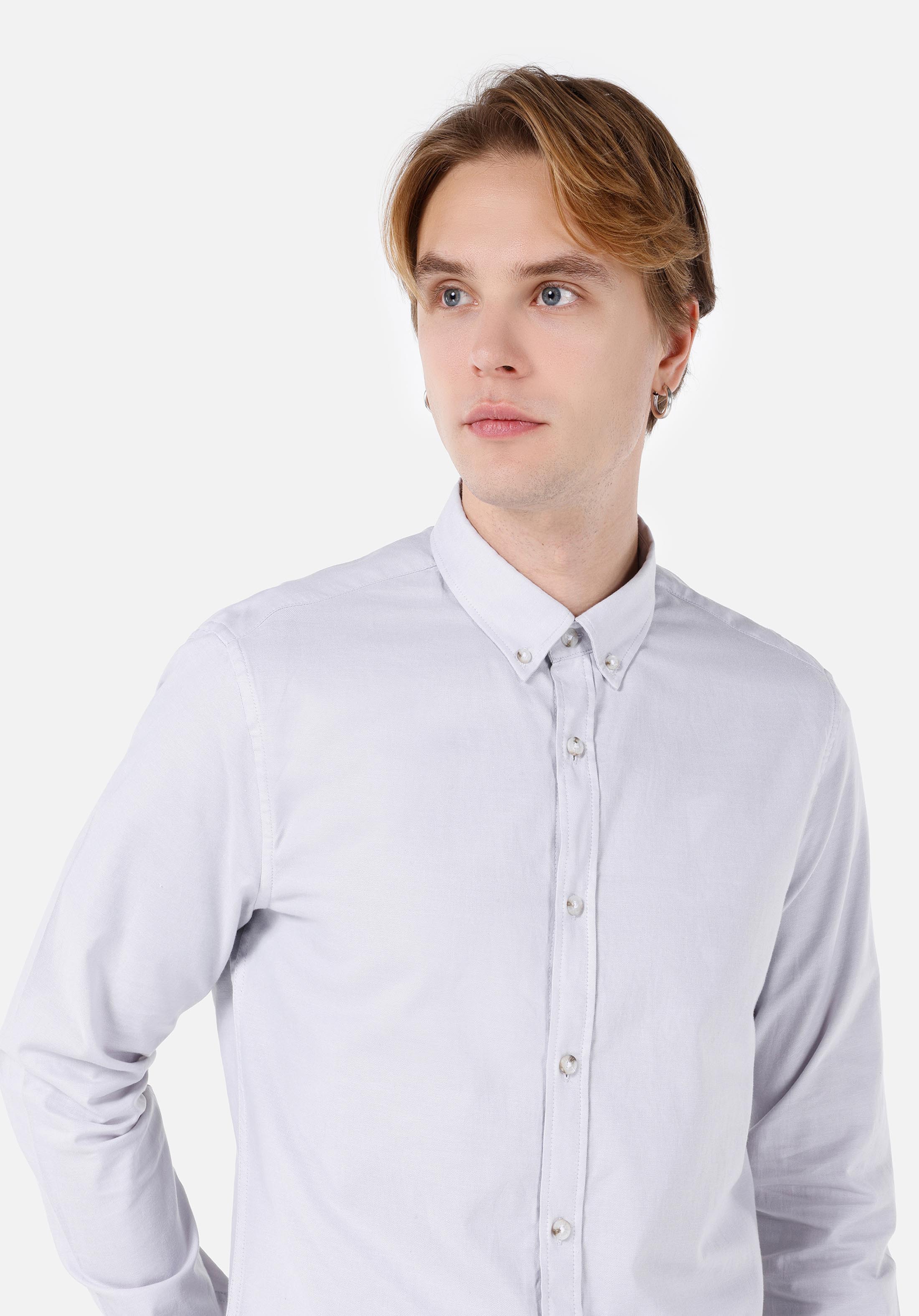 Afficher les détails de Blanc Homme Chemise À Manches Longues