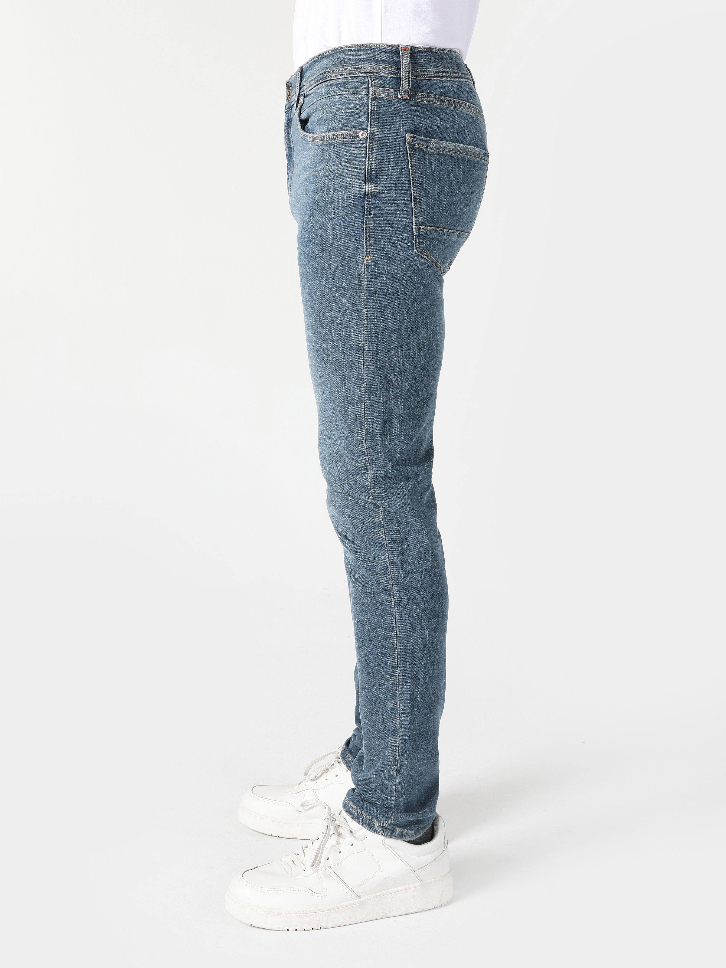 Afficher les détails de 035 Ryan Pantalon Super Slim Taille Haute Pour Homme, Bleu