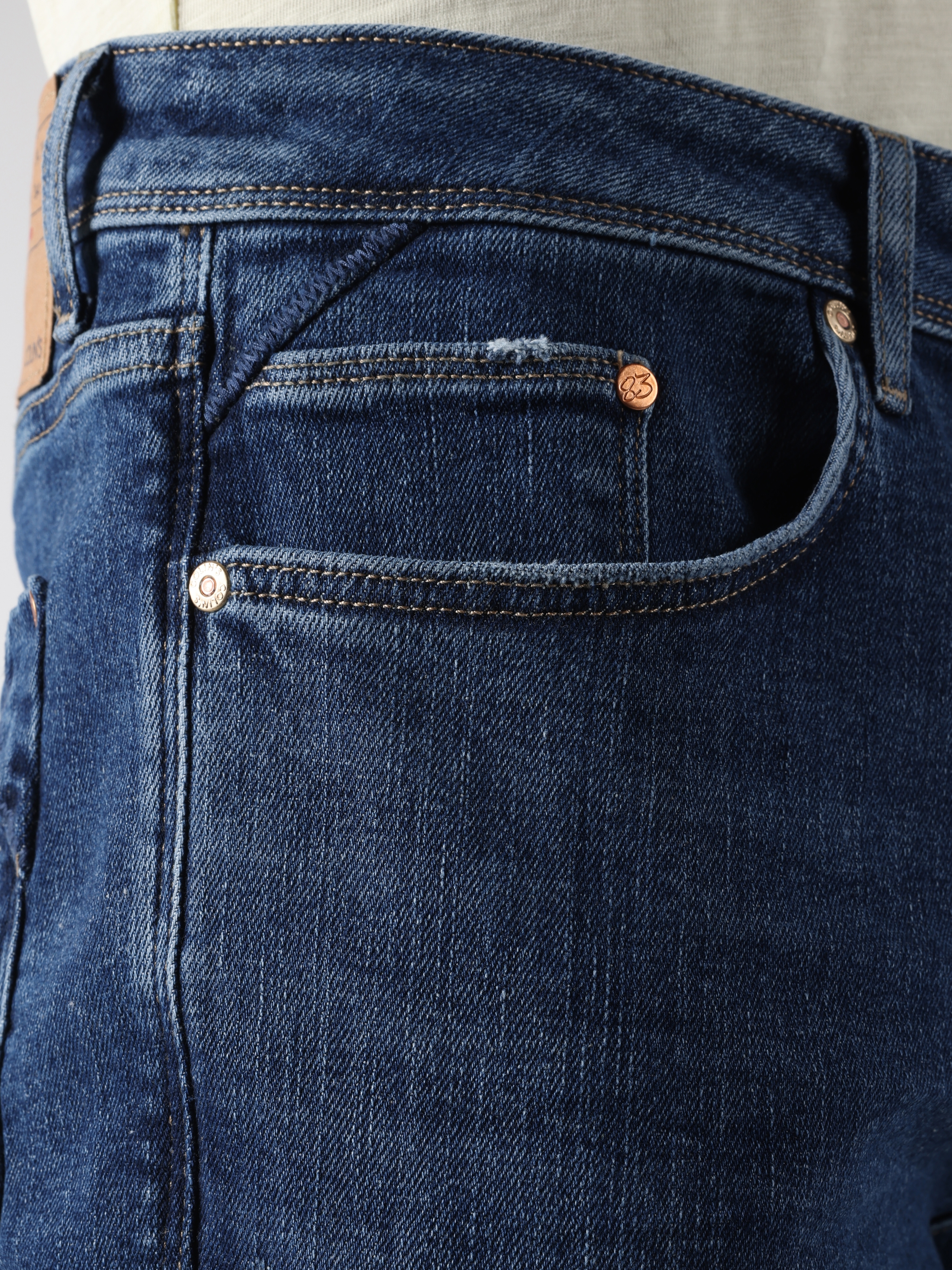 Afficher les détails de 044 Karl Pantalon En Jean Coupe Droite Taille Basse Jambe Droite Pour Homme