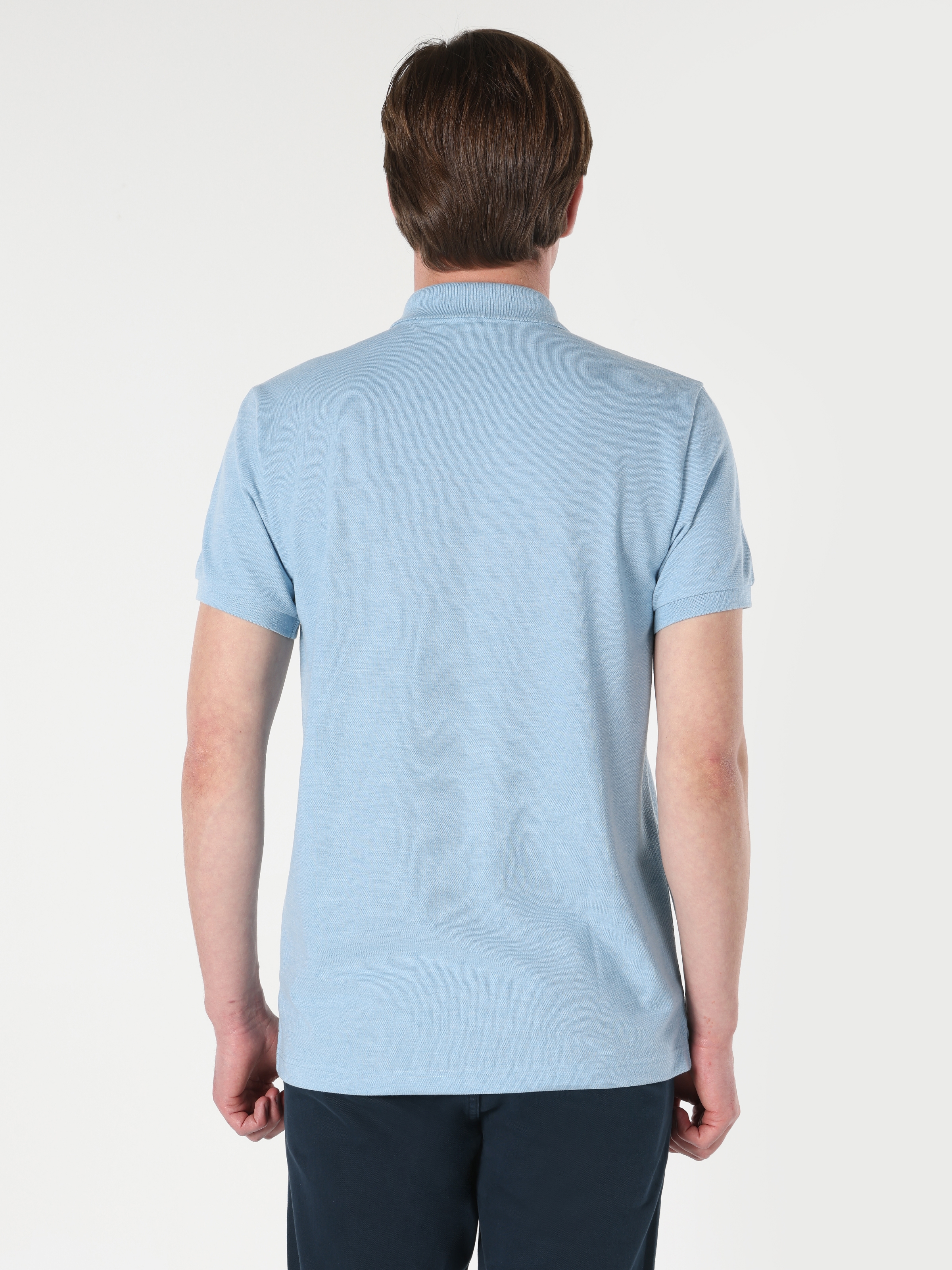 Afficher les détails de T-Shirt Polo Bleu À Manches Courtes Coupe Régulière Pour Home