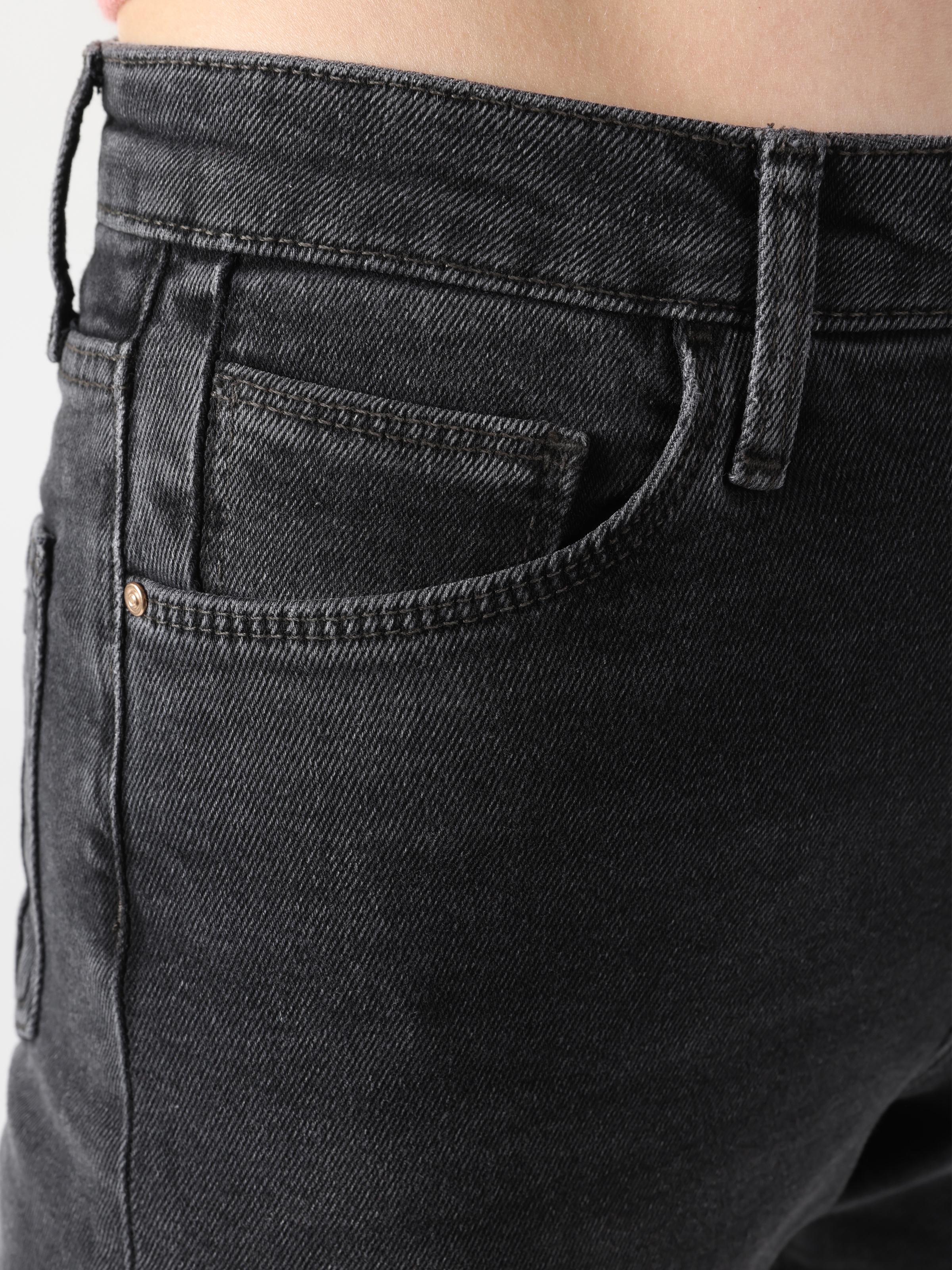 Afficher les détails de 891 Maya Pantalon En Jean Gris Pour Femme, Coupe Slim, Taille Normale, Jambe Effilée