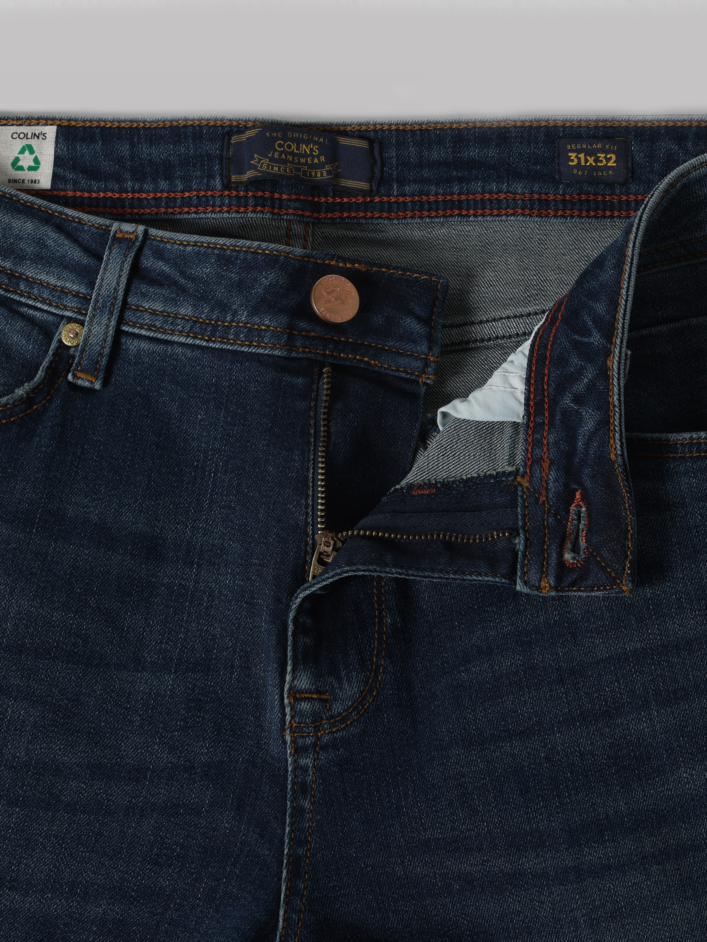 Afficher les détails de 067 Jack Regular Fit Coupe Normale Jambe Droite Pantalon Jean Bleu Pour Homme