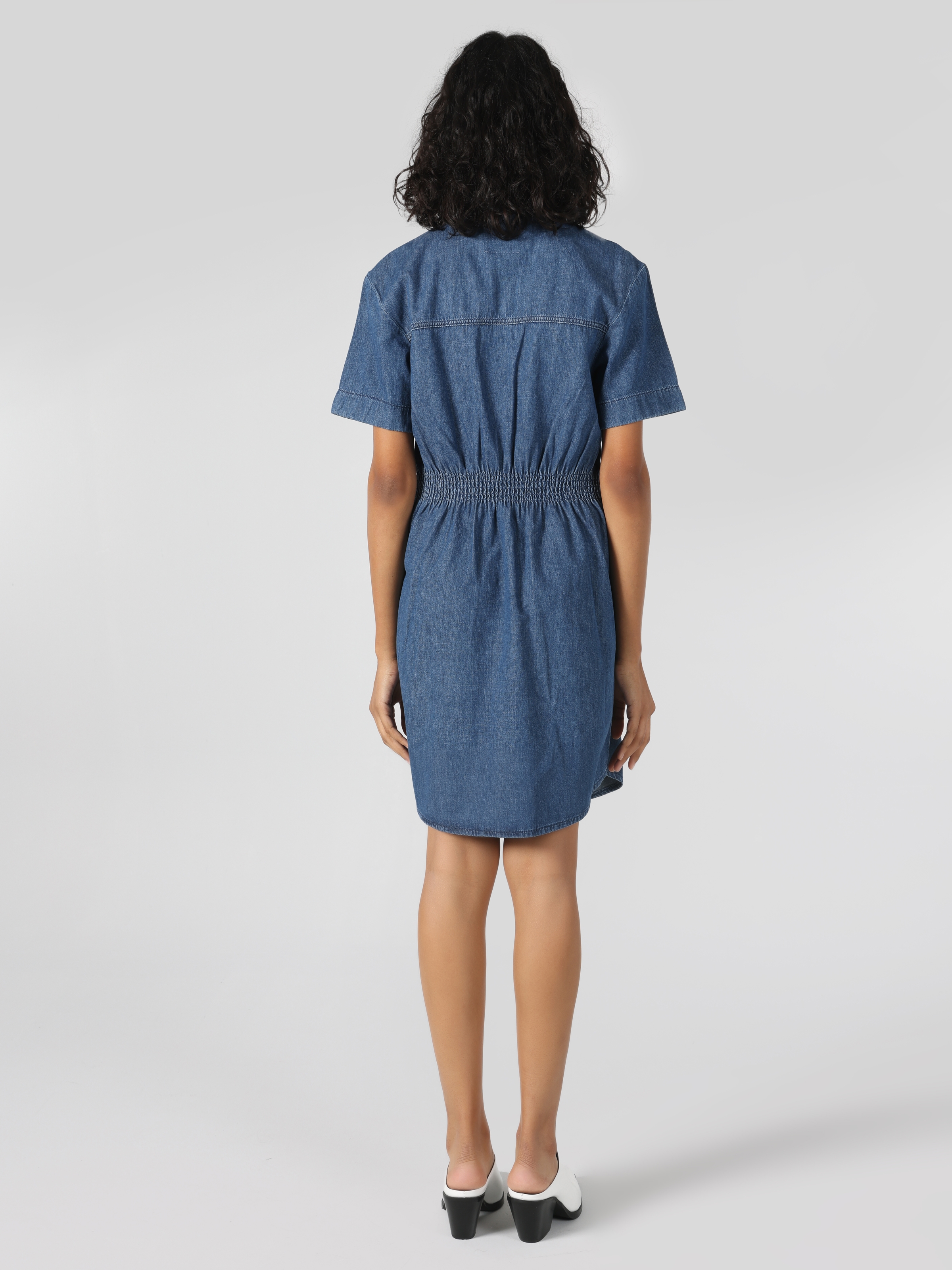 Afficher les détails de Robe Femme Bleu Denim Coupe Slim