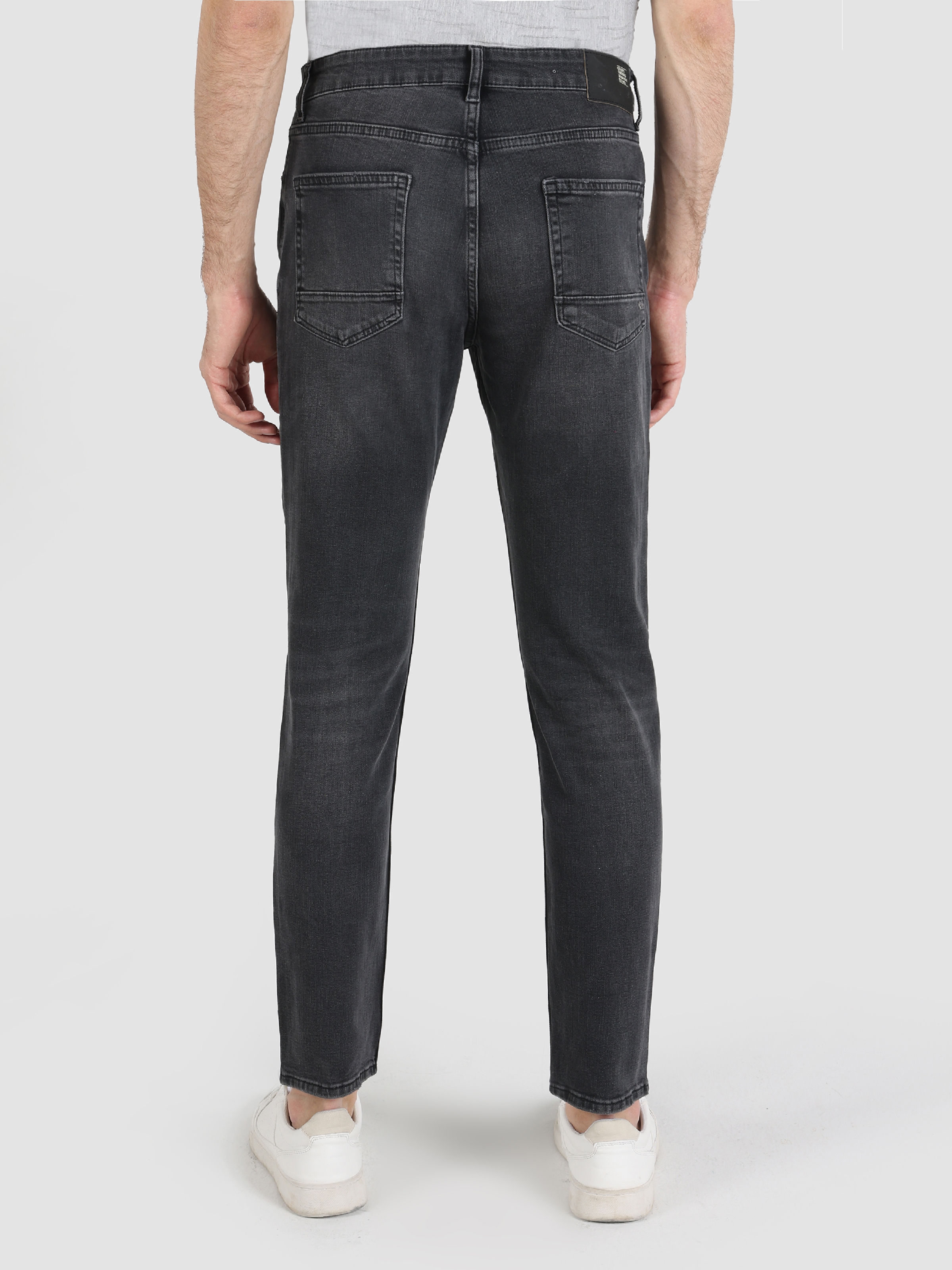 Afficher les détails de 035 Ryan Super Slim Fit Taille Haute Jambe Étroite Pantalon En Jean Noir Pour Hommes