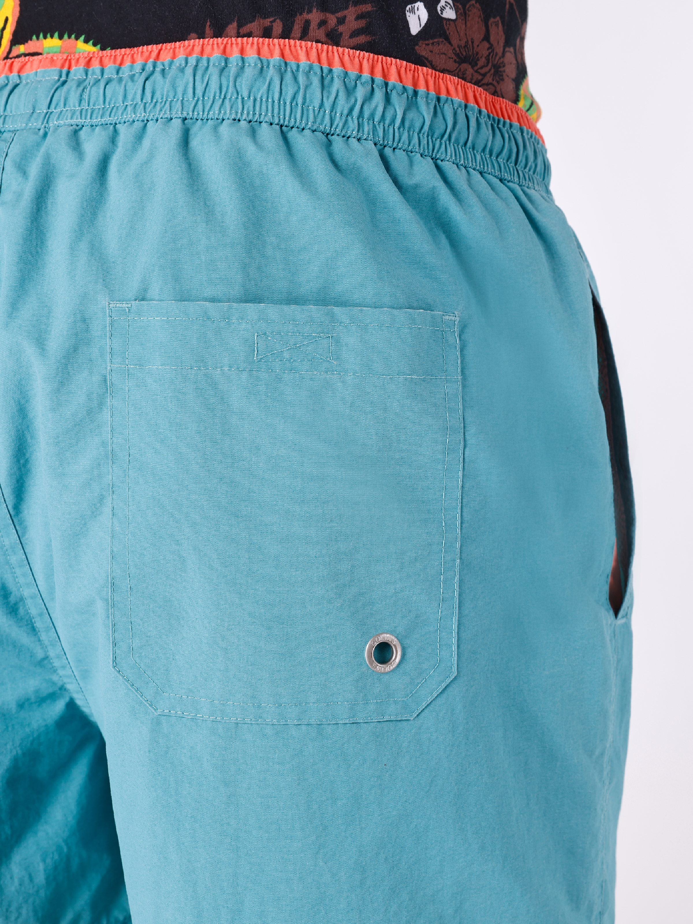 Afficher les détails de Short De Bain Bleu Taille Moyenne Pour Homme, Coupe Slim