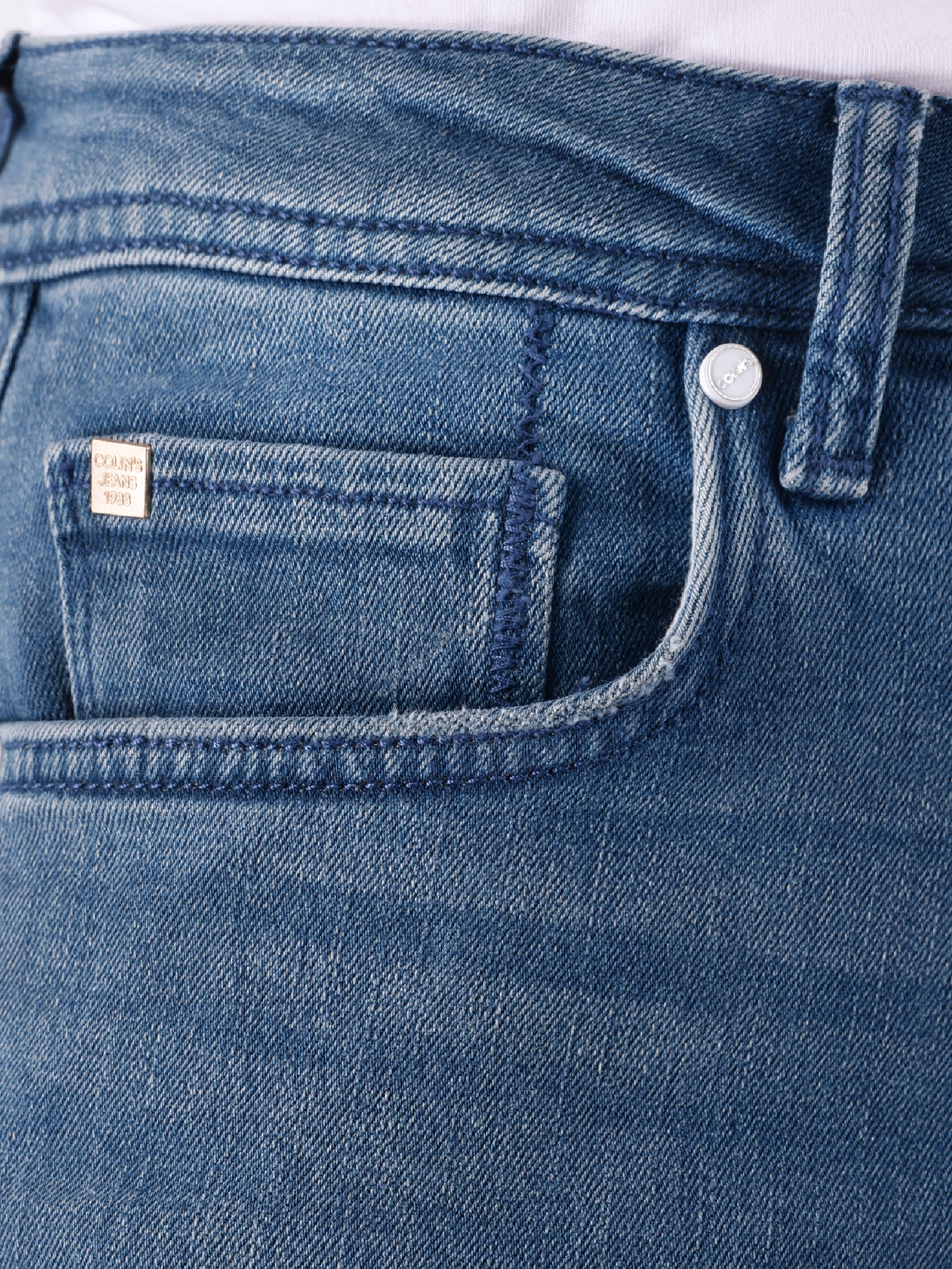 Afficher les détails de 045 David Coupe Régulière Taille Normale Jambe Droite Bleu Pantalon En Jean Pour Hommes