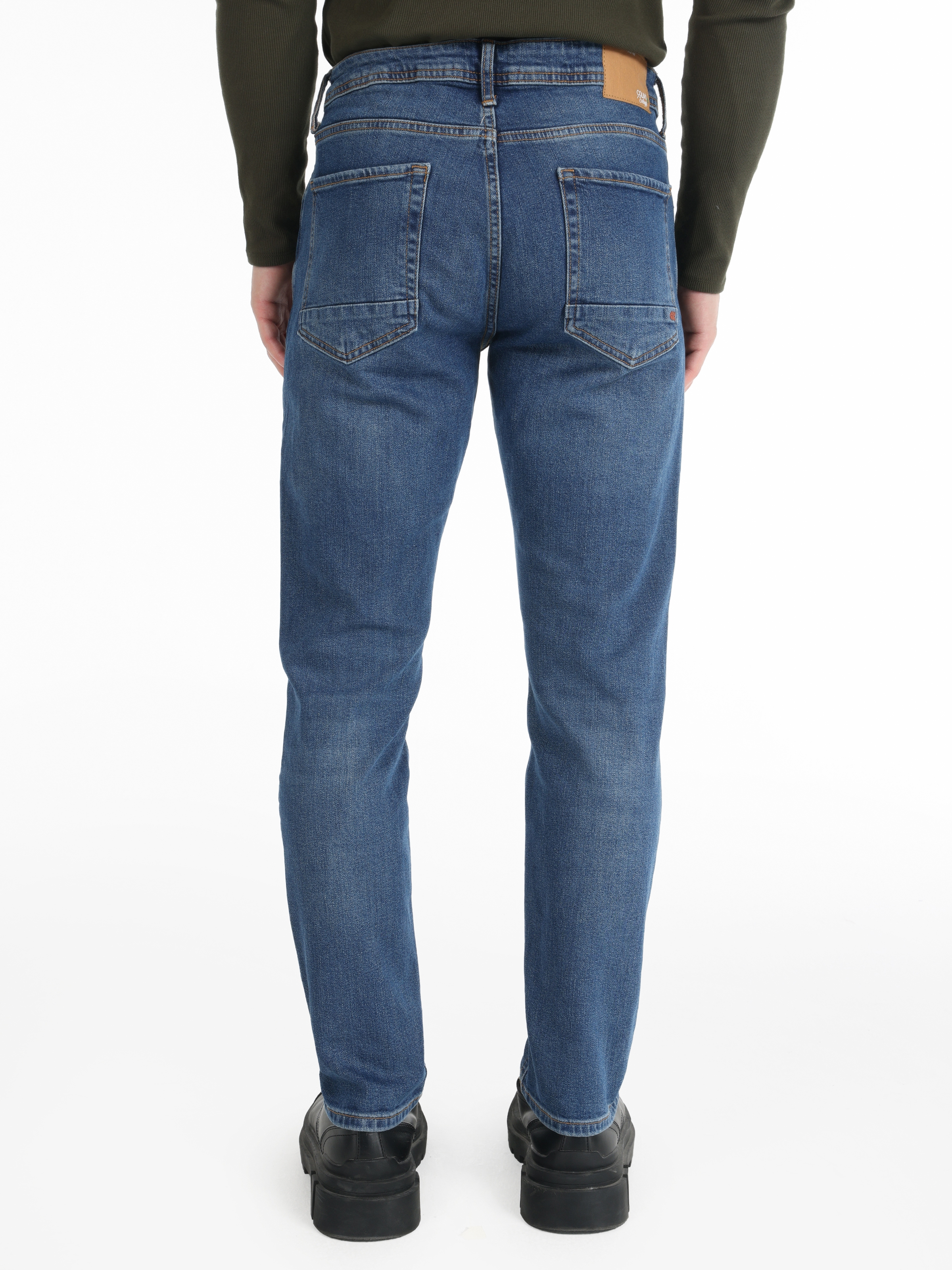 Afficher les détails de 067 Jack Pantalon Taille Moyenne Coupe Droite Jambe Droite Bleu Pour Homme