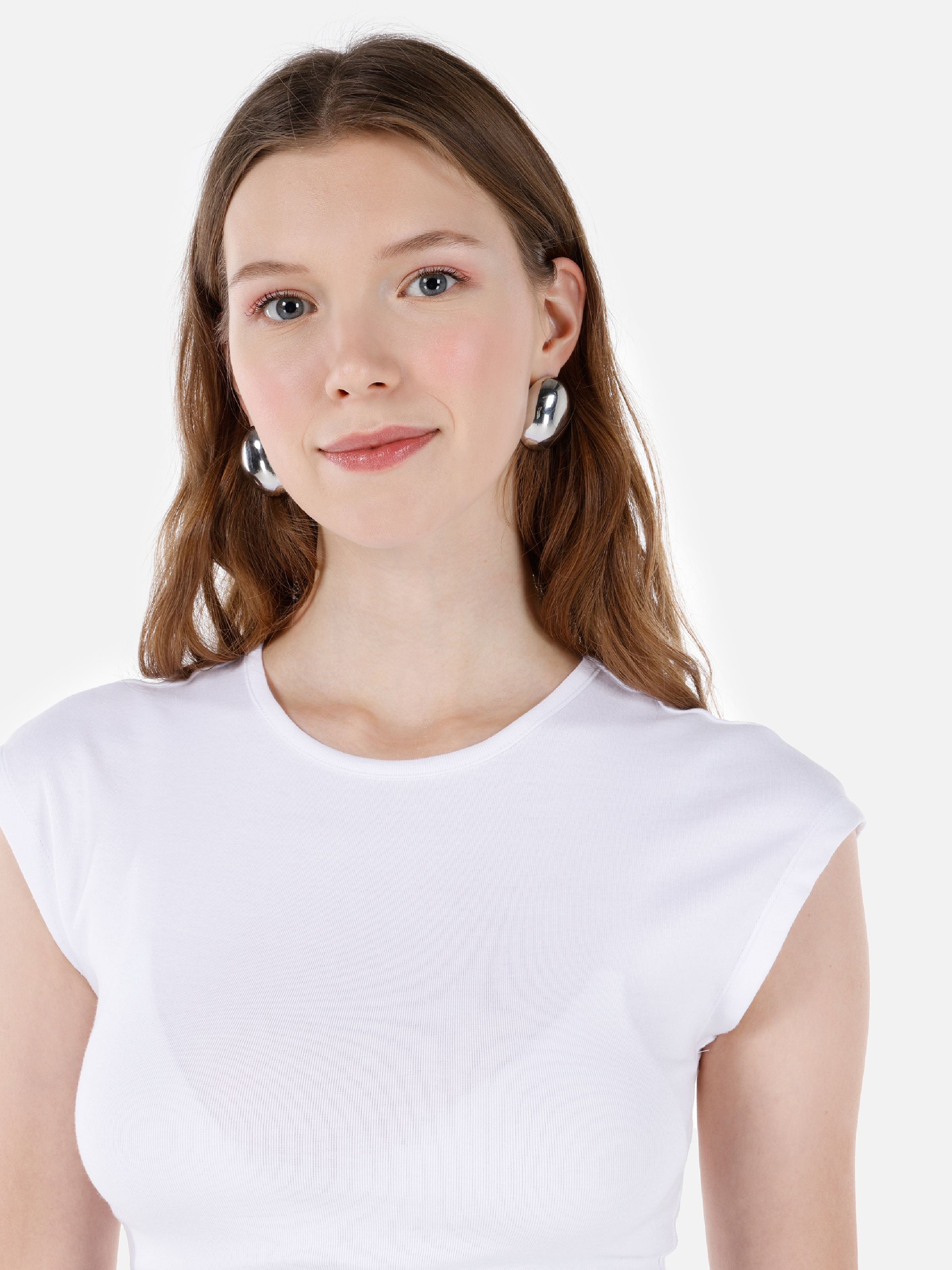 Afficher les détails de Blanc FEMMES Chemise à manches courtes