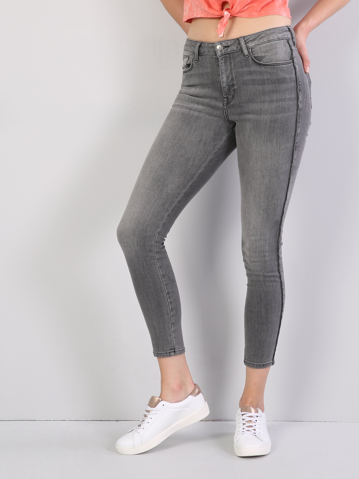 760 Pantalon En Jean D ana Gr s Jambe Skinny Taille Haute Coupe Super Slim Pour Femme Cl1036024