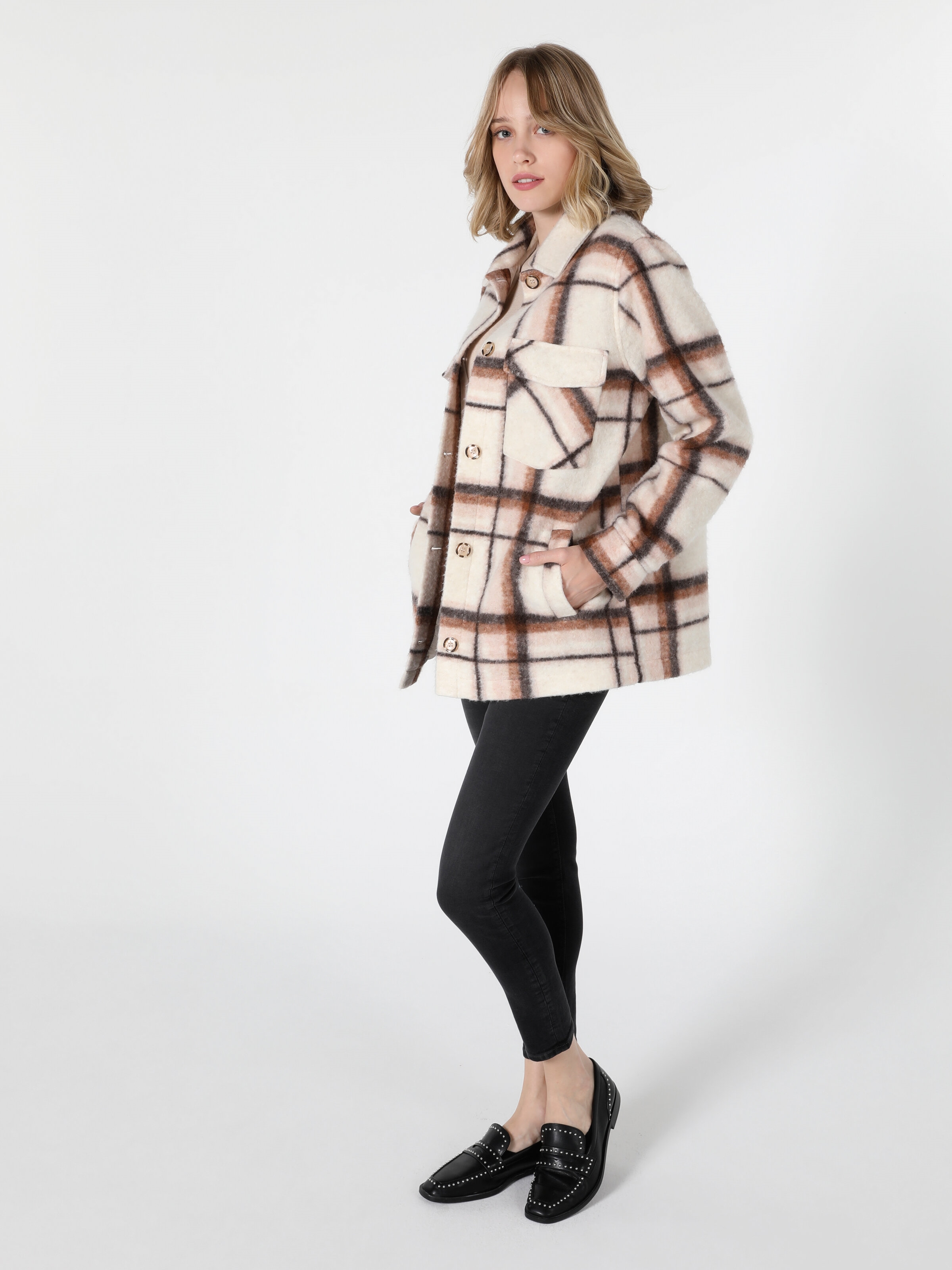 Manteau femme carreaux discount beige