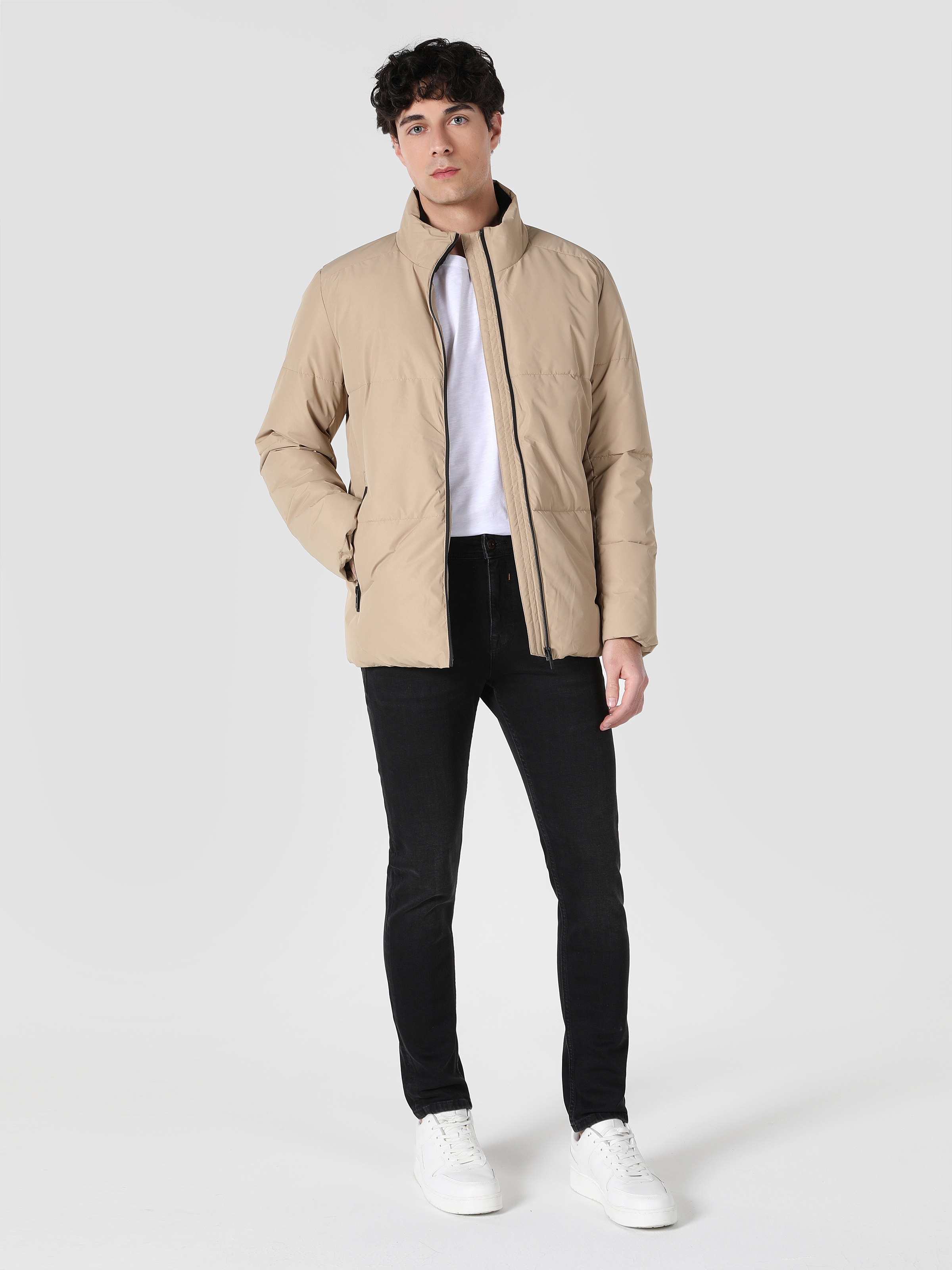 Afficher les détails de Manteau Homme Beige Coupe Slim