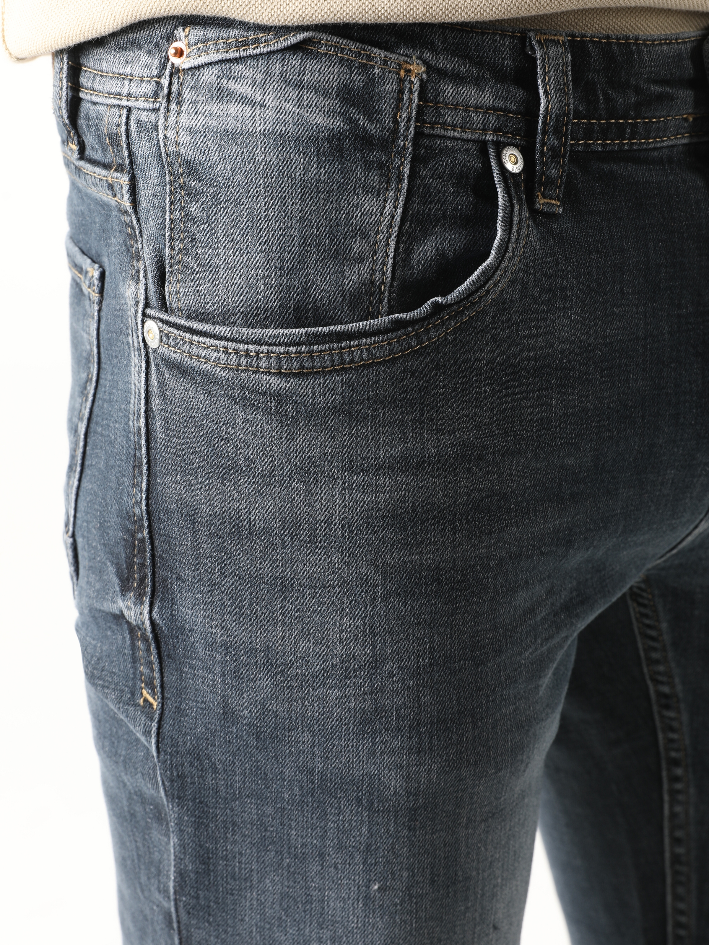 Afficher les détails de 041 Danny Slim Fit Taille Basse Pantalon En Jean Bleu Pour Hommes