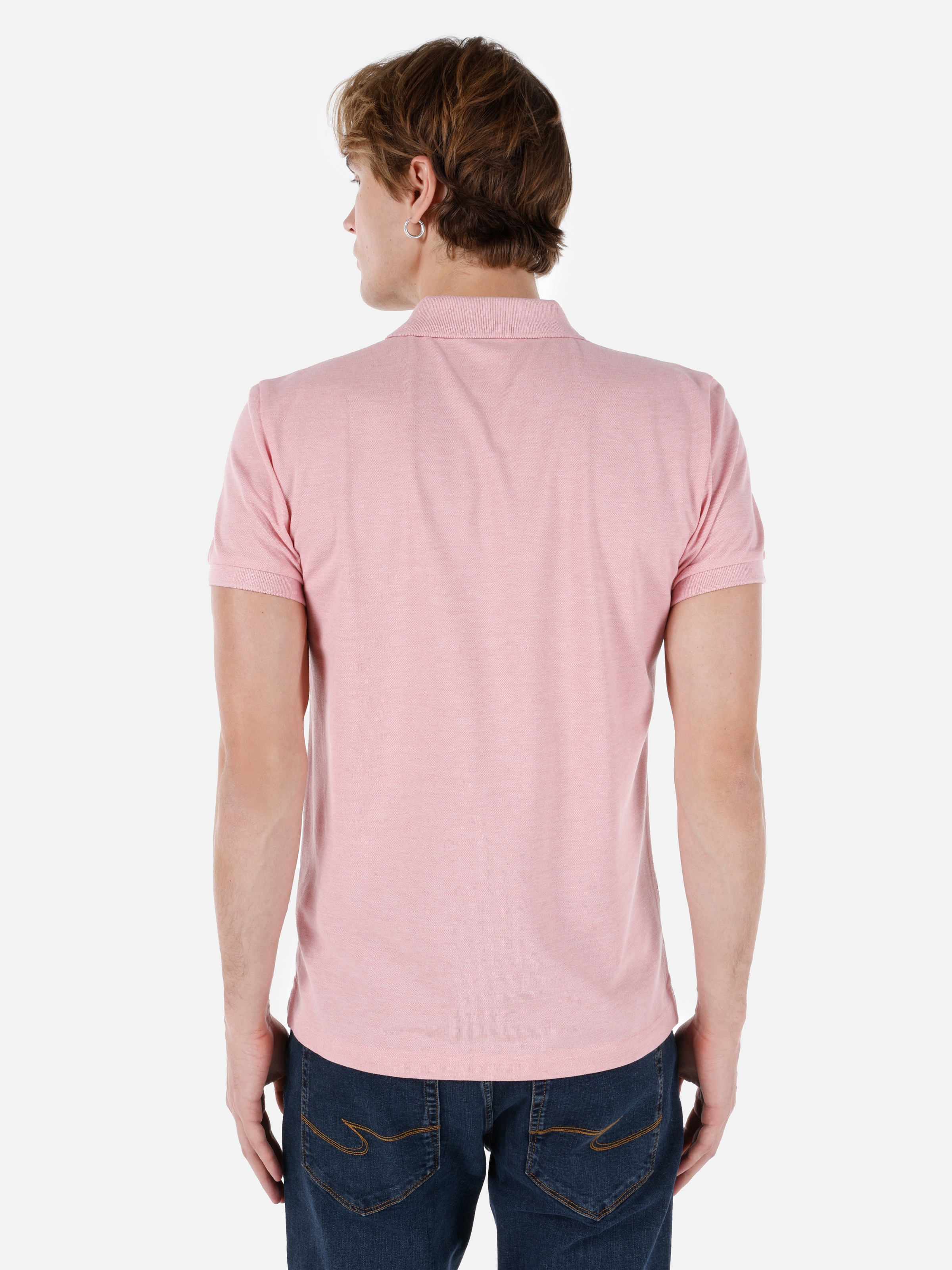 Afficher les détails de T-Shirt Polo À Manches Courtes Rose Coupe Régulière Pour Homme