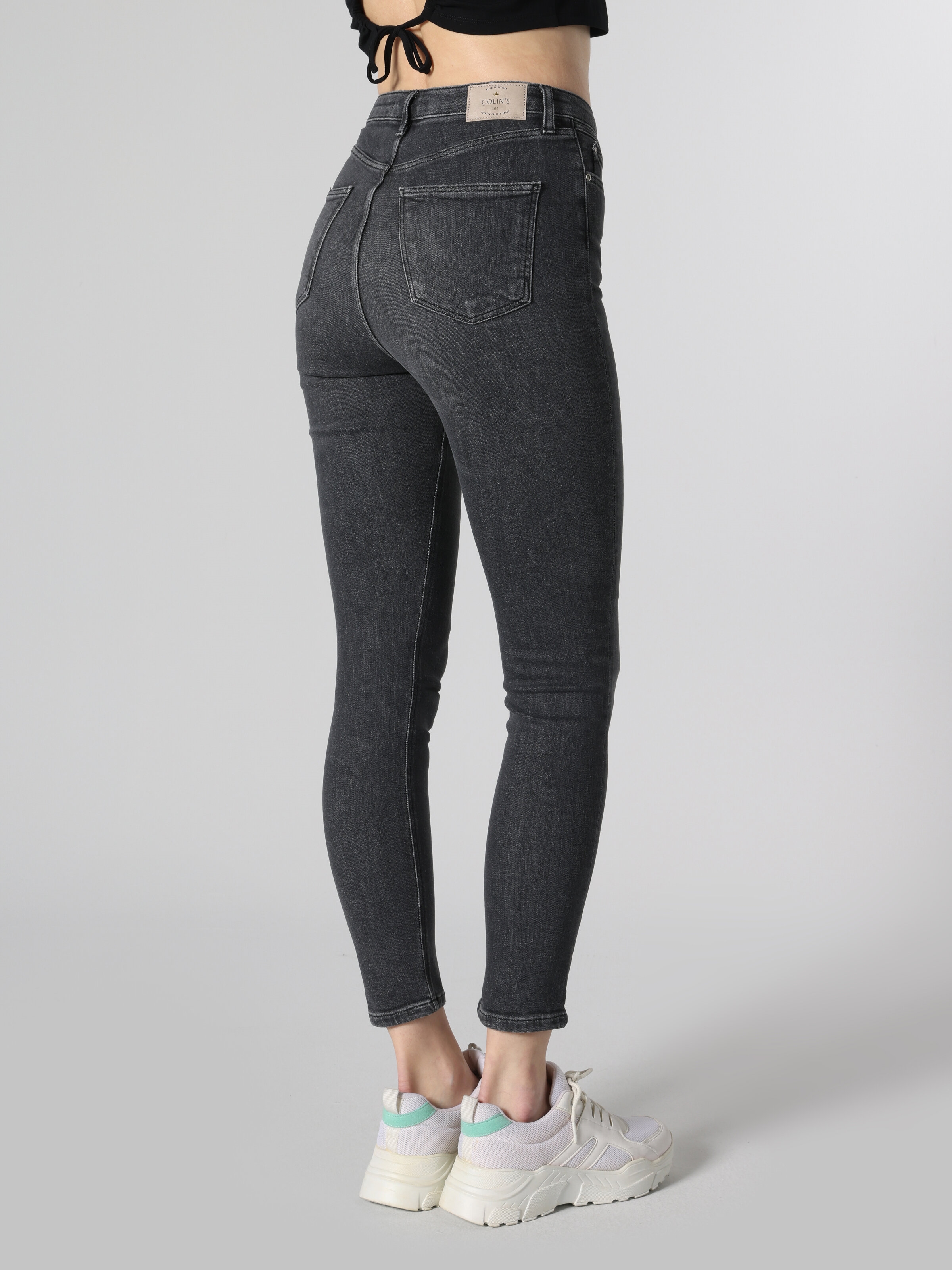 Afficher les détails de 760 Diana Super Slim Fit Taille Haute Jambe Skinny Gris Jean Pantalon Femme
