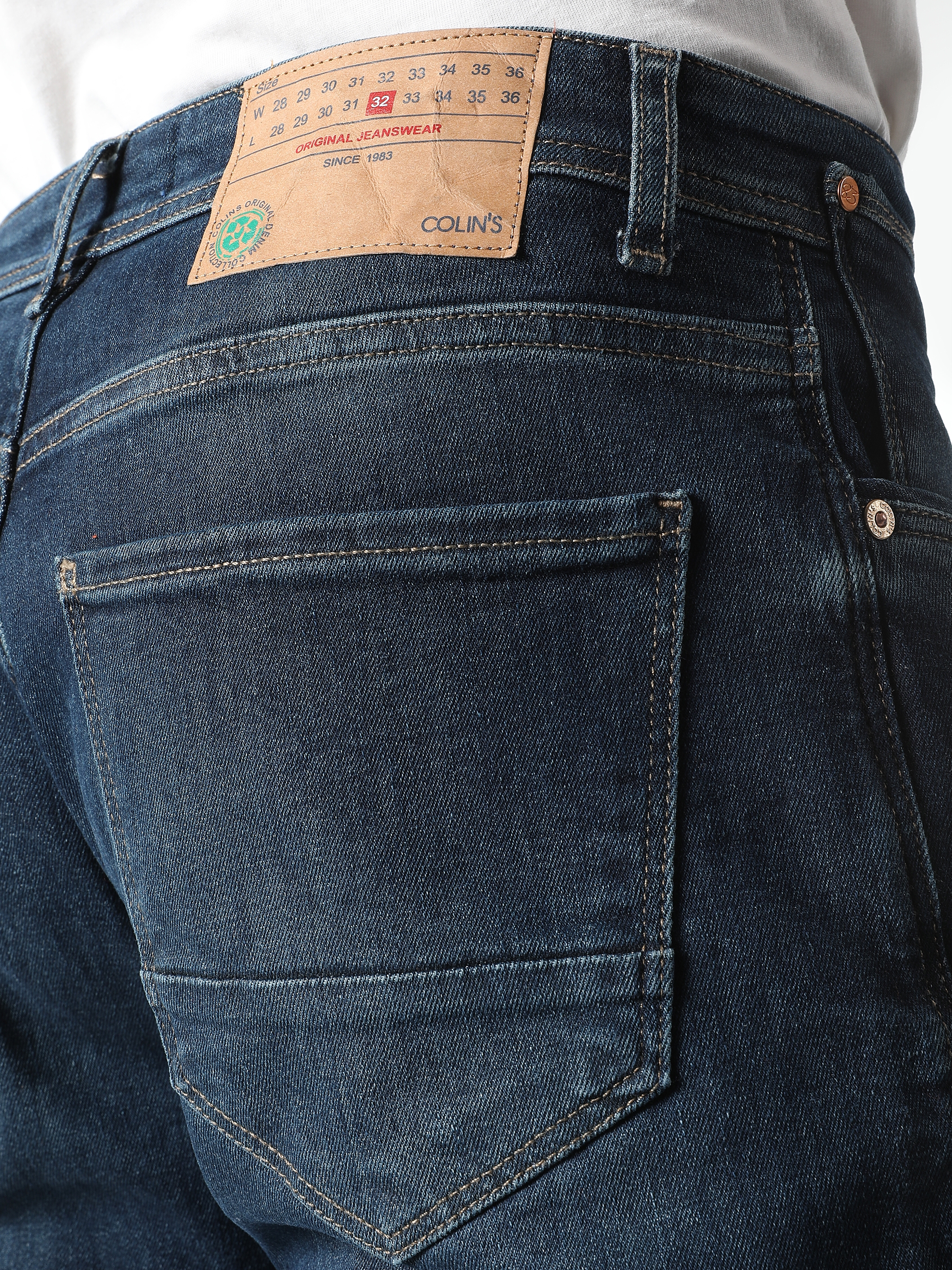 Afficher les détails de 041 Danny Slim Cut Taille Basse Pantalon Skinny Bleu Foncé Pour Hommes