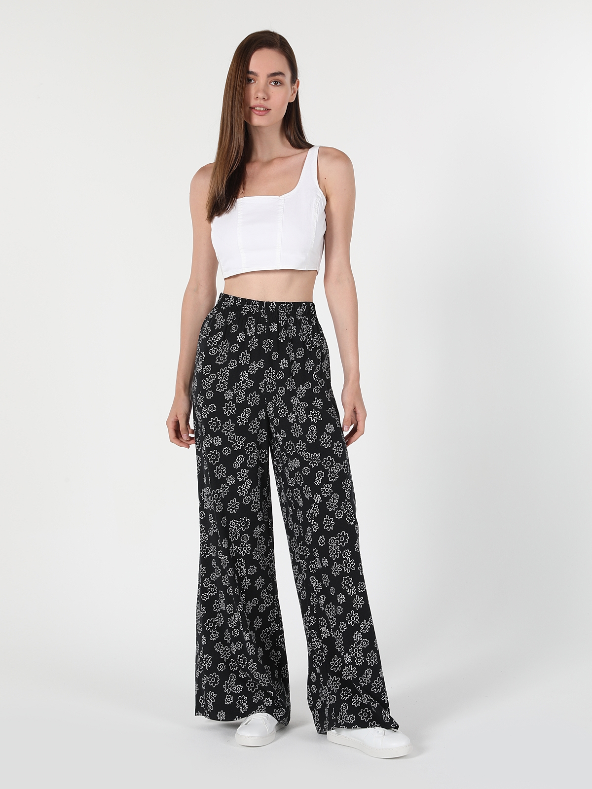 Pantalon noir sales large taille haute