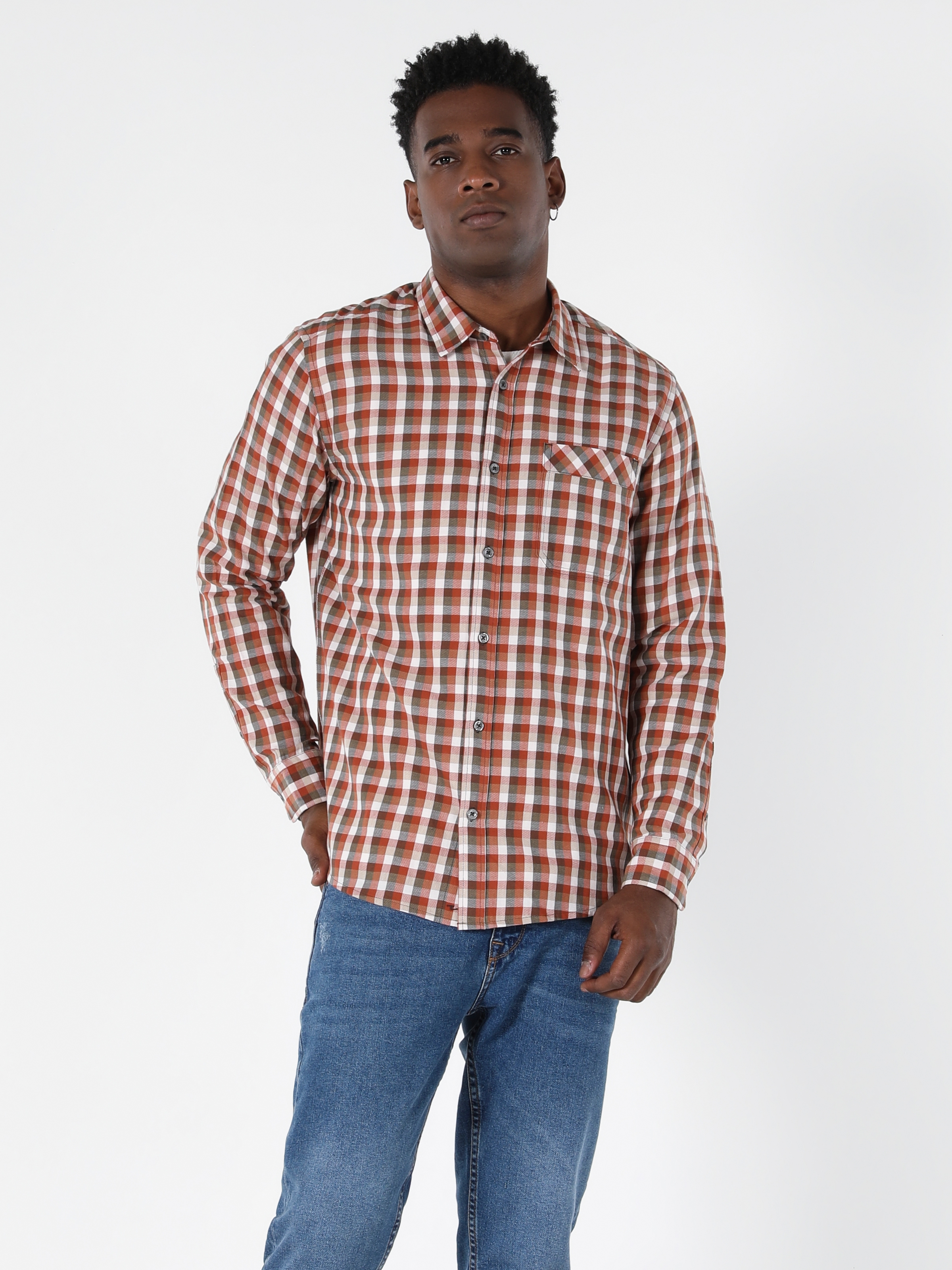 Chemise manche discount longue homme motif