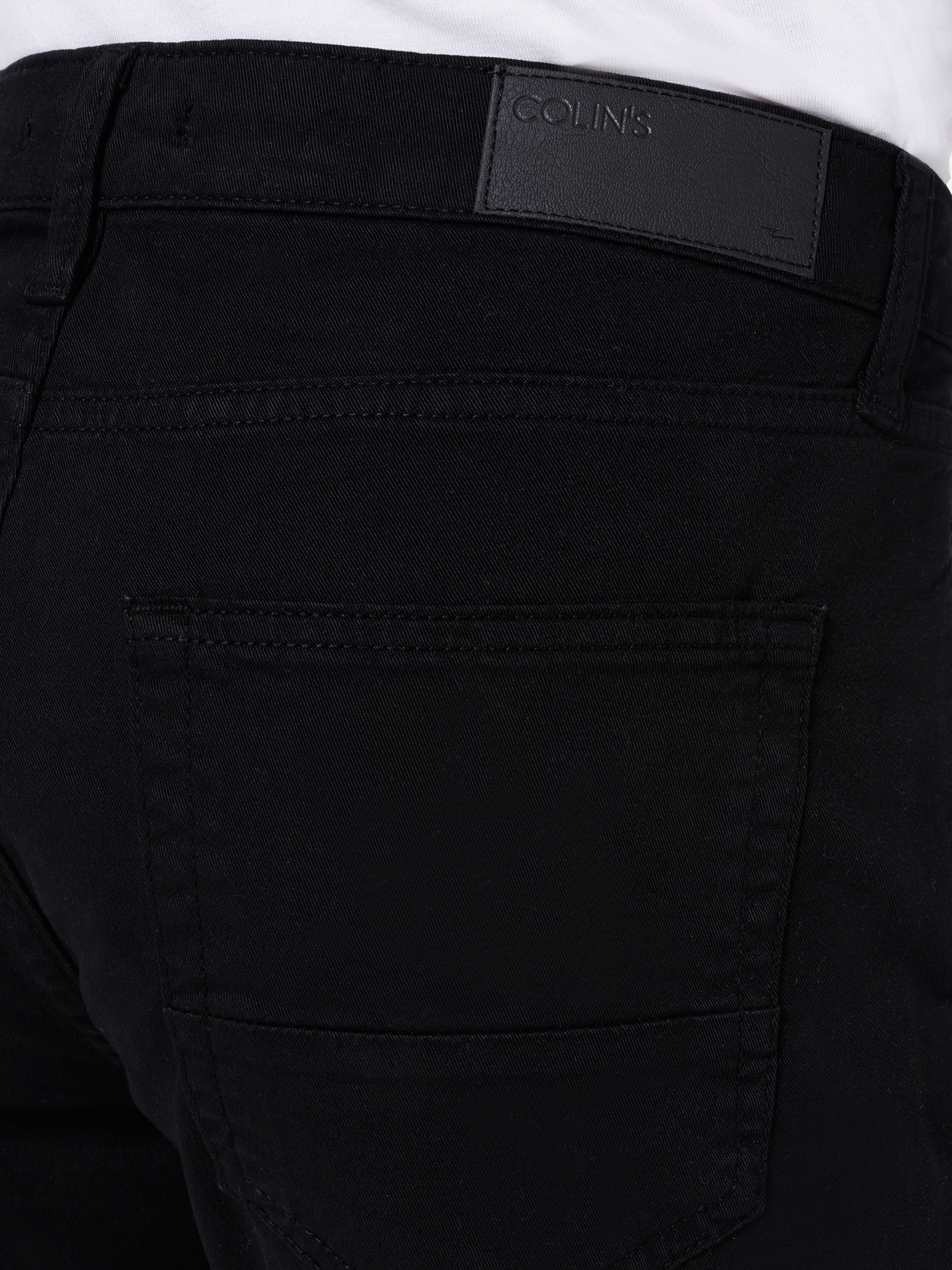 Afficher les détails de Pantalon Homme Noir Taille Basse Coupe Normale Jambe Droite