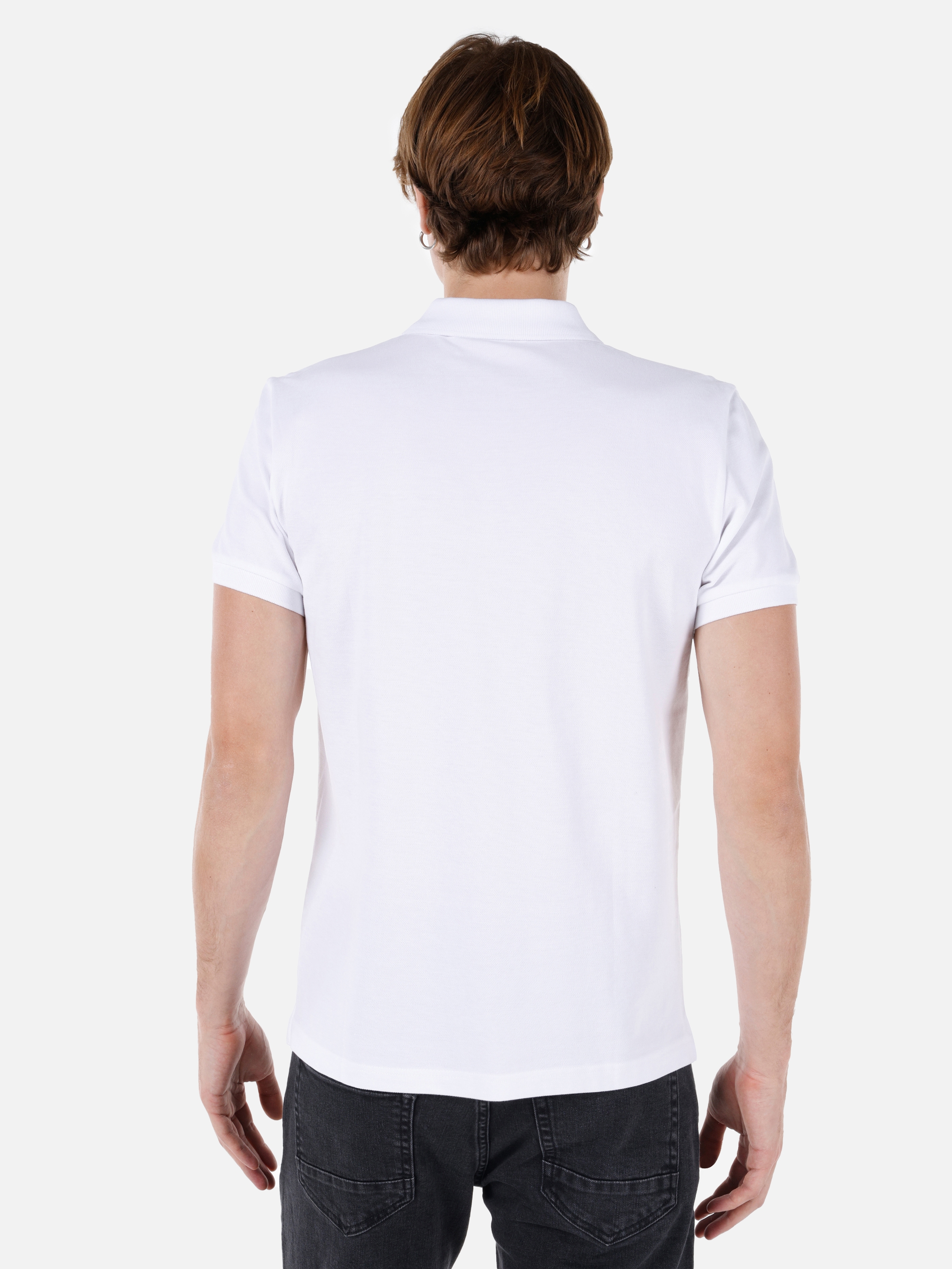 Afficher les détails de T-Shirt Polo Blanc À Manches Courtes Pour Hommes, Coupe Régulière, Col Polo