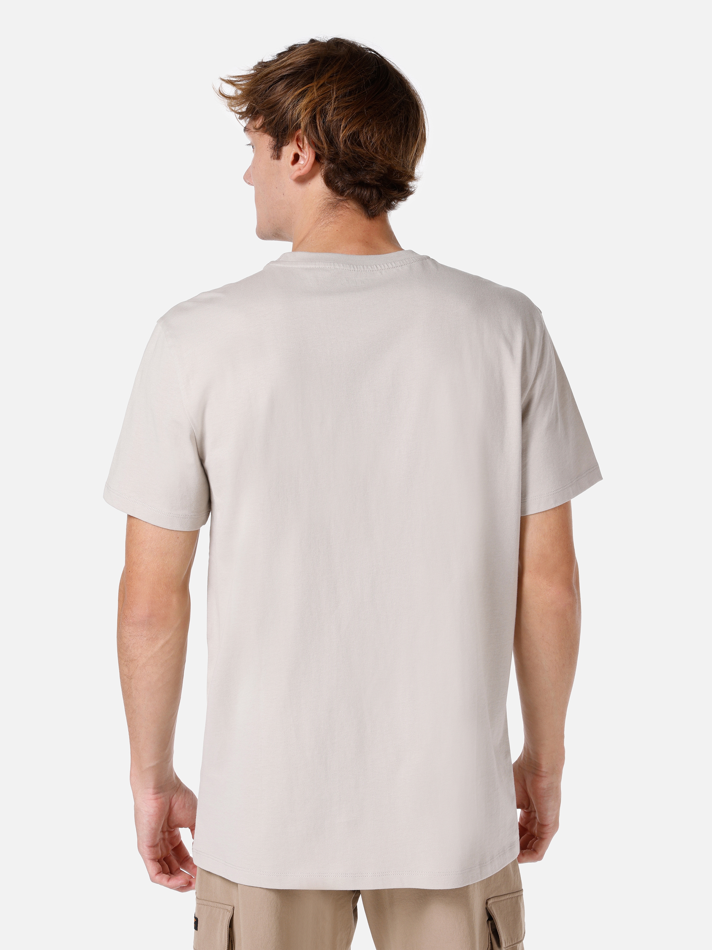 Afficher les détails de T-Shirt À Manches Courtes Pour Hommes, Coupe Confortable, Col Rond, Basique, Beige