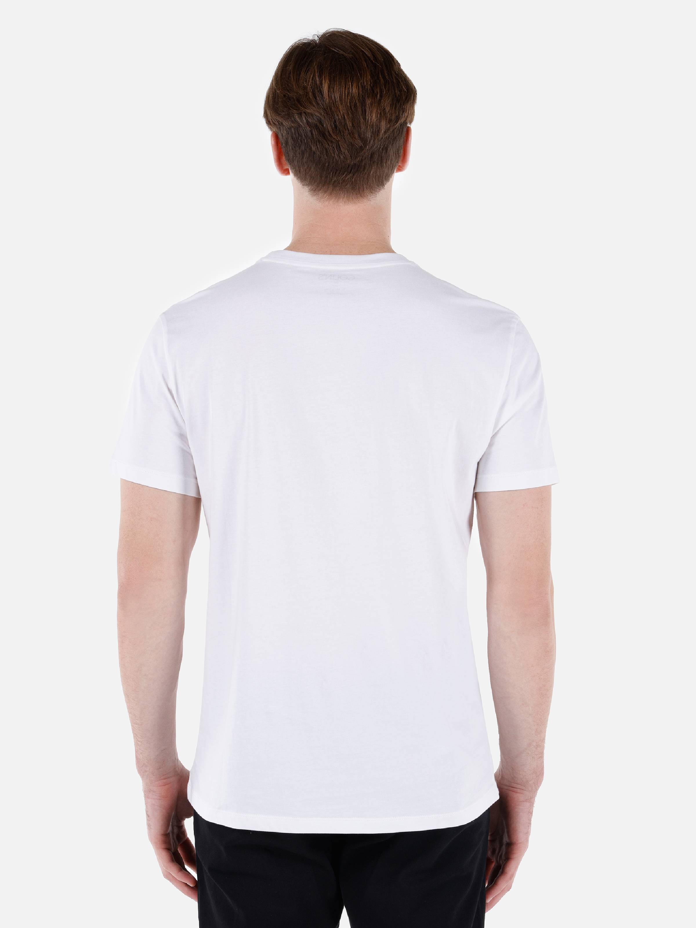 Afficher les détails de T-Shirt À Manches Courtes Pour Hommes, Coupe Confortable, Col Rond, Basique, Blanc