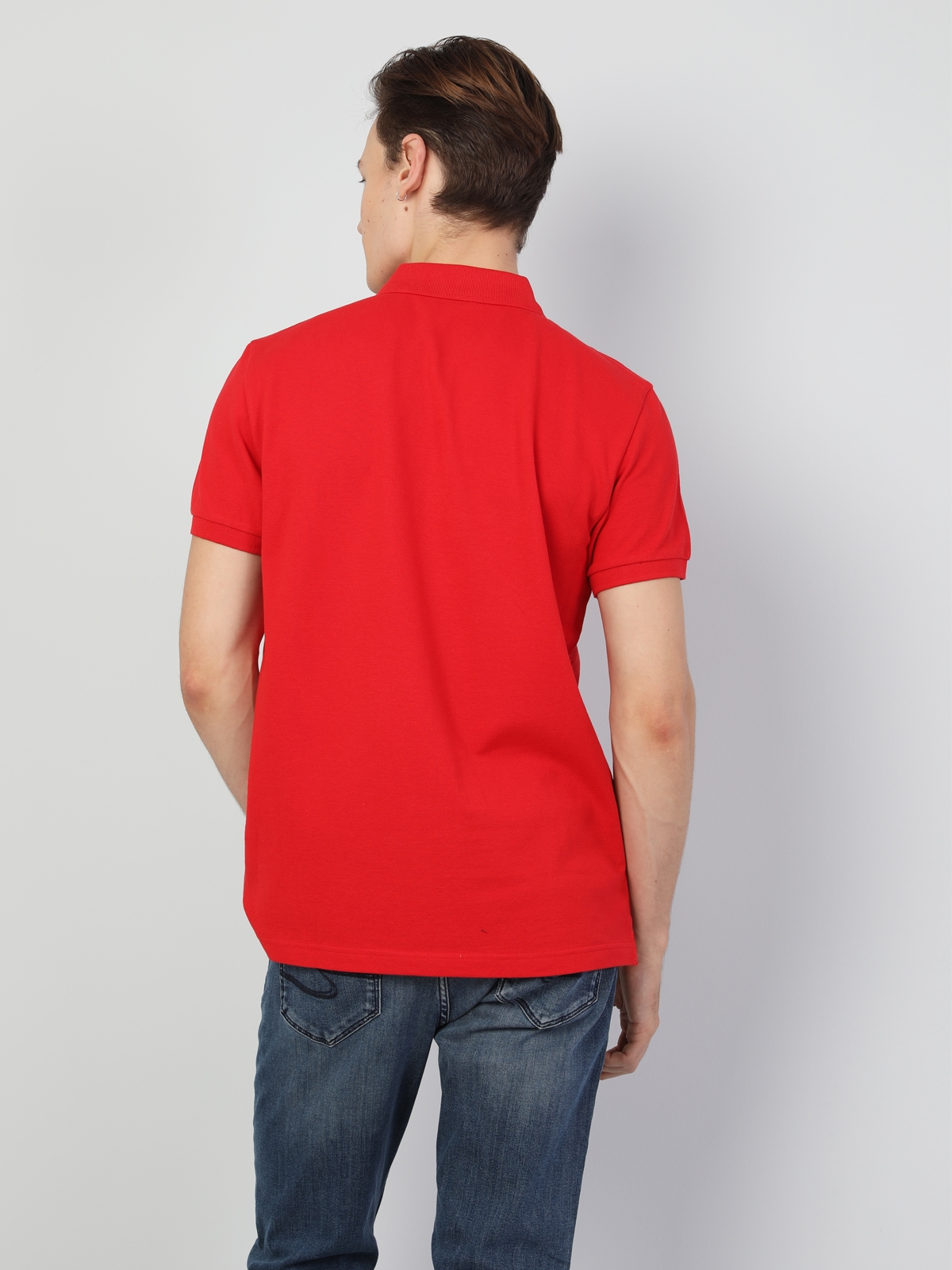 Afficher les détails de T-Shirt Polo Rouge À Manches Courtes Coupe Régulière Pour Homme