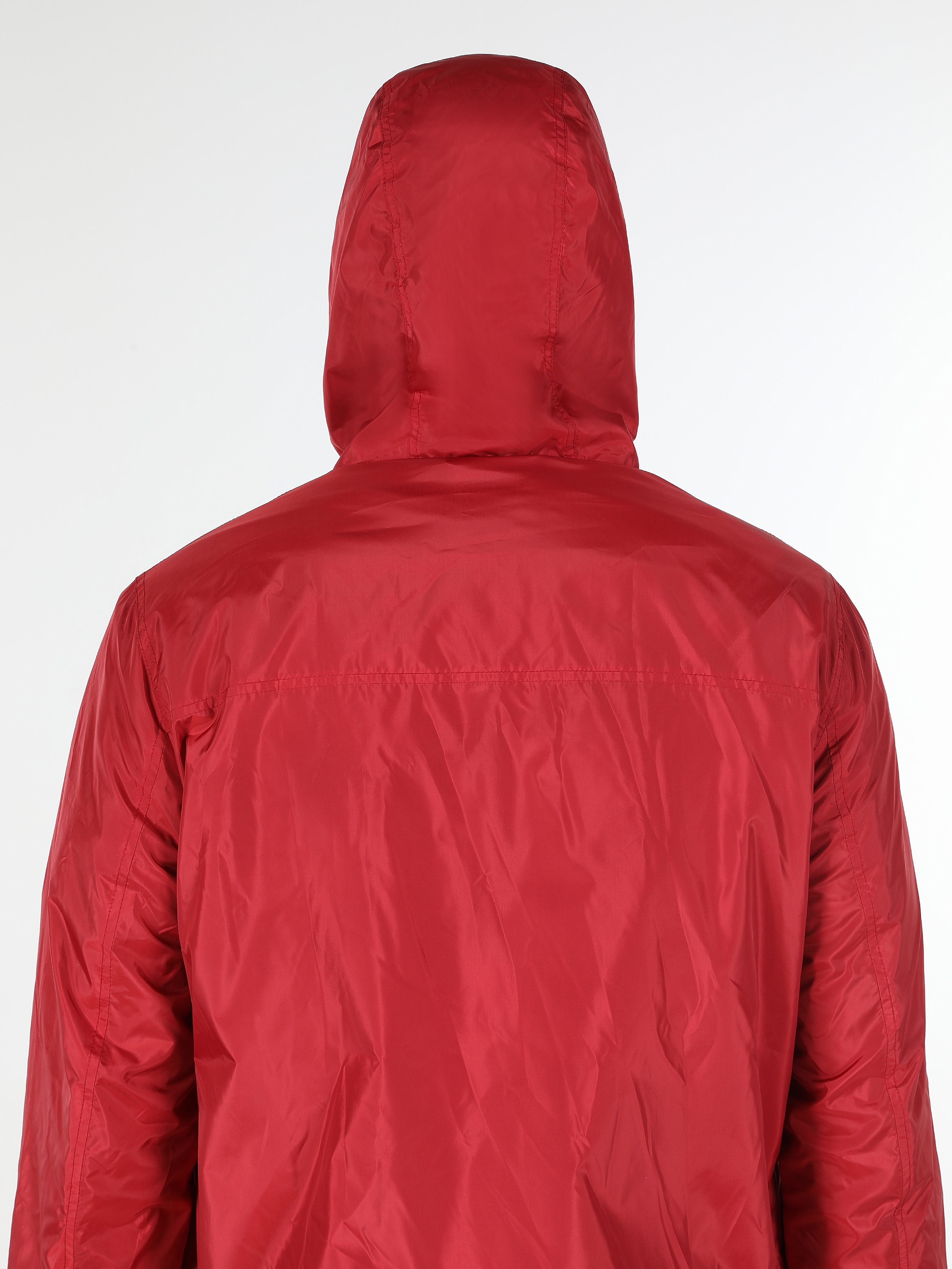 Afficher les détails de Manteau Homme Rouge À Capuche Regular Fit Avec Poches