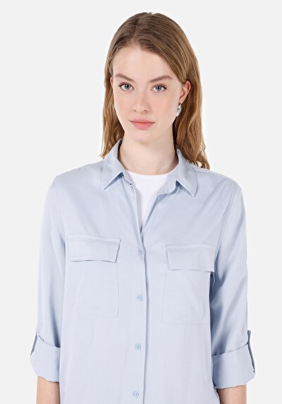 Image de Chemise À Manches Longues Bleu Regular Fit Femme